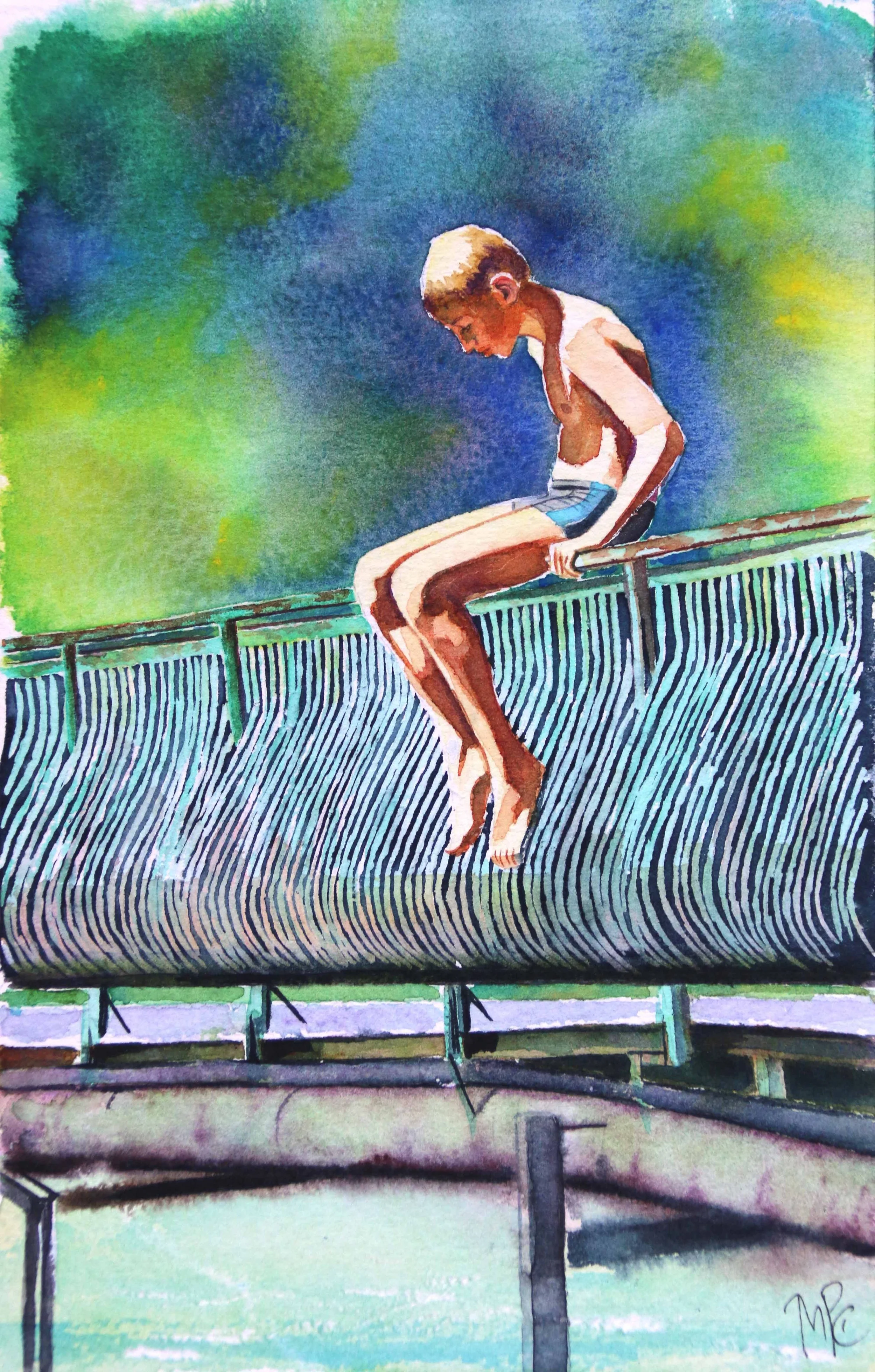 Le plongeur (22 x 30cm)