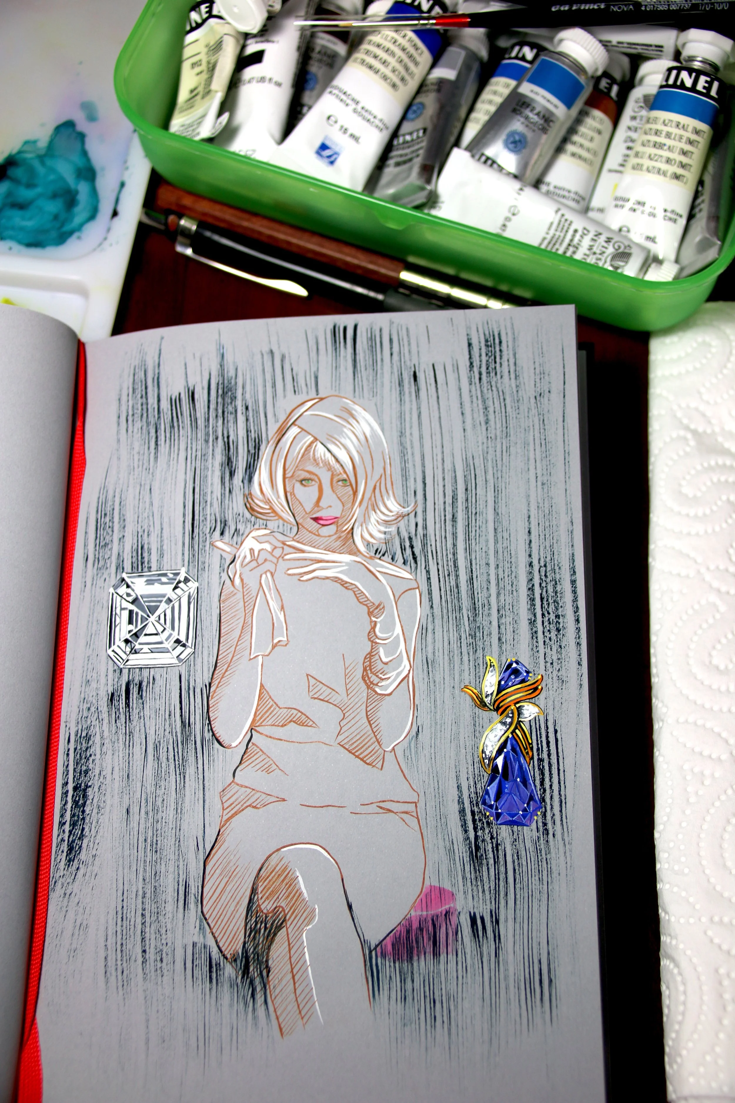 Dessin gouache bijoux 5