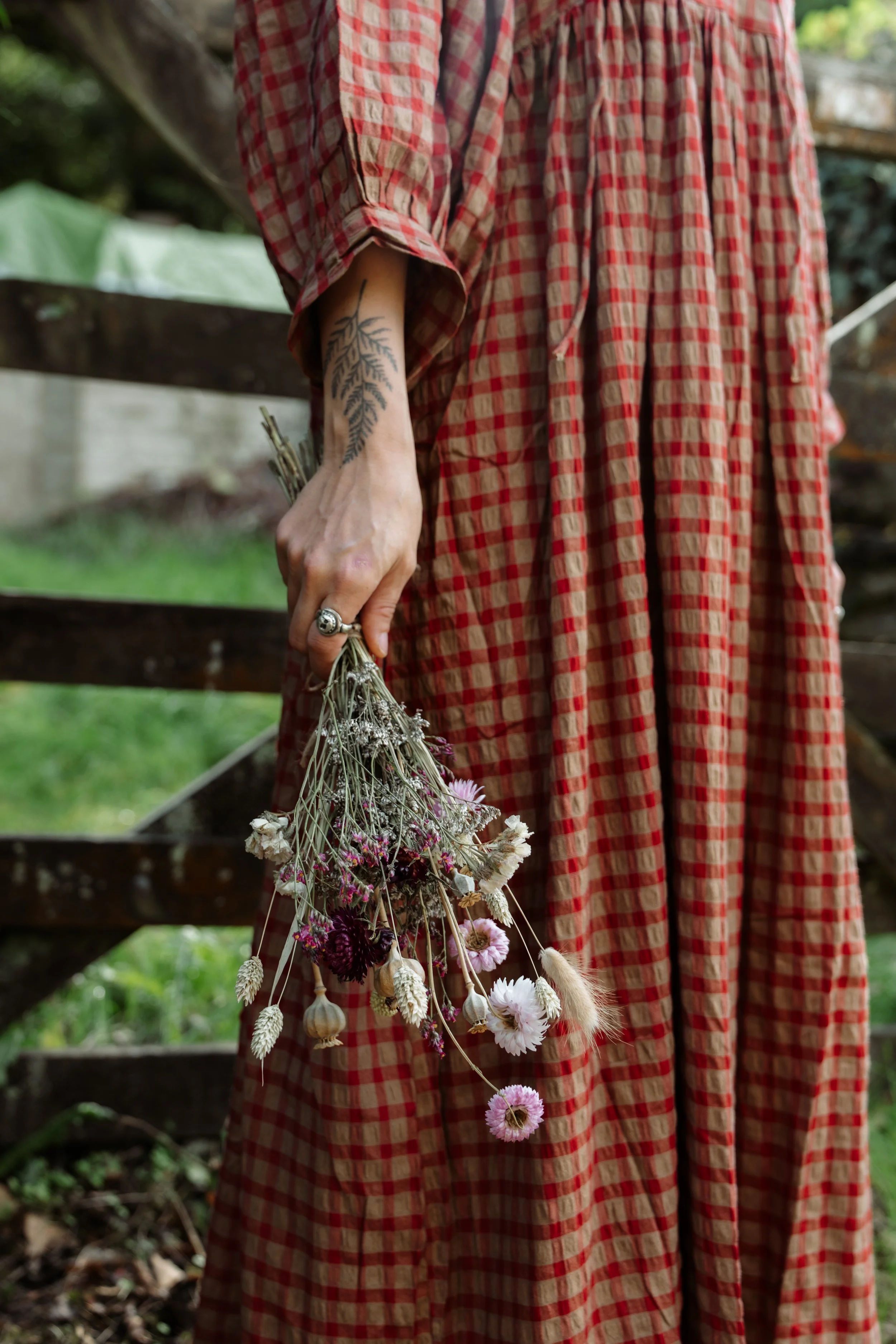Enoki Dress - Red & Brown