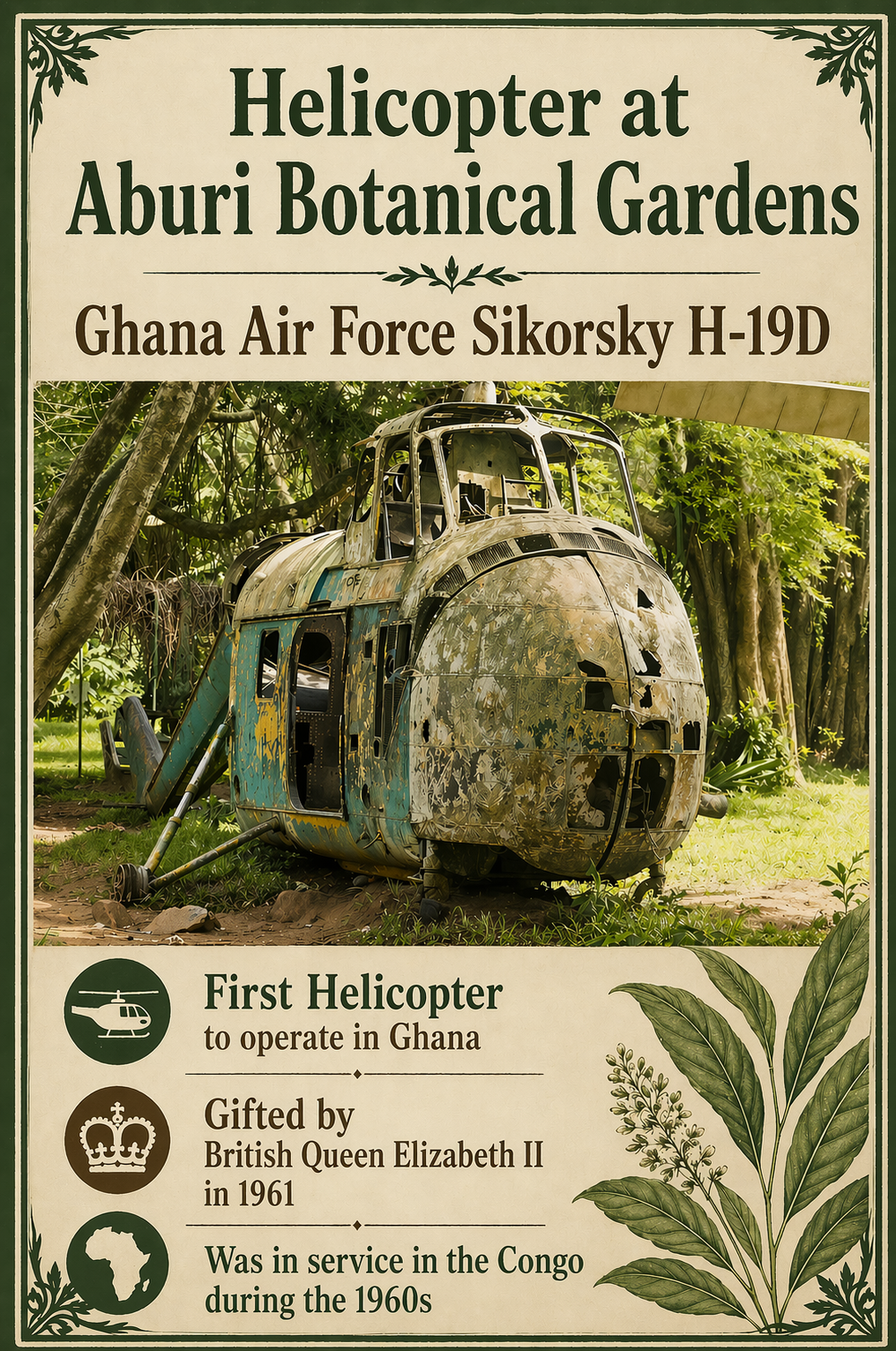 Helicopter at Aburi Gardens