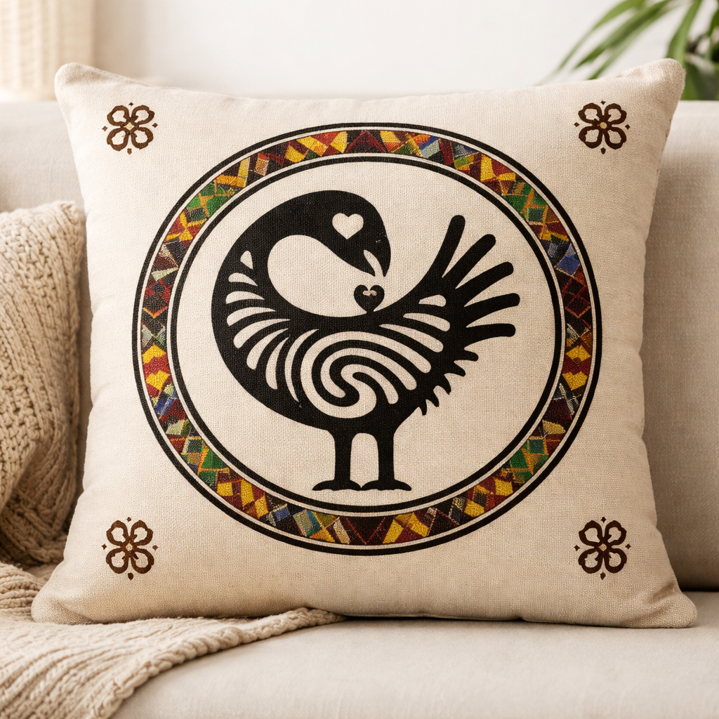 Adinkra Sankofa Throw Pillow