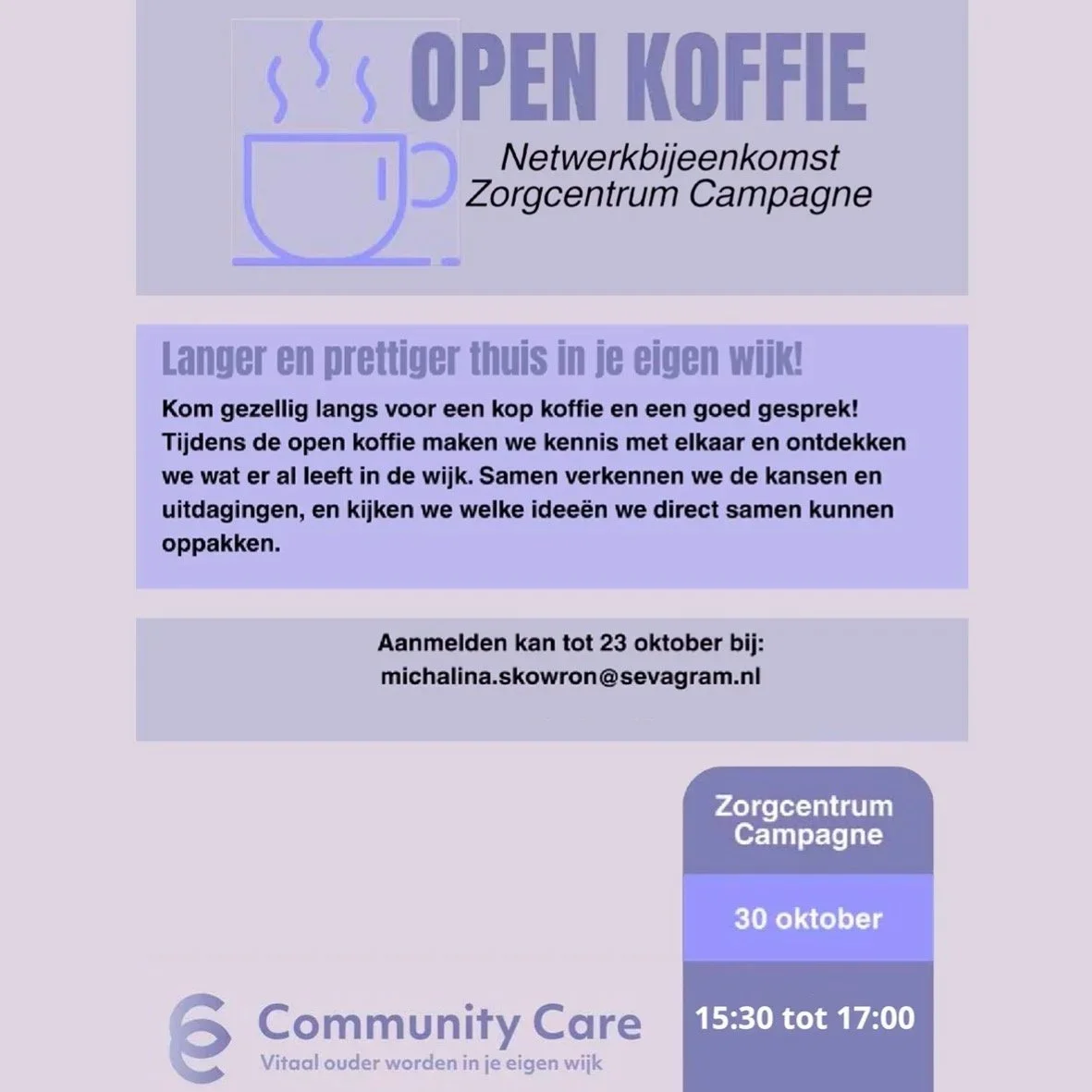 Open Koffie bij zorgcentrum Campagne