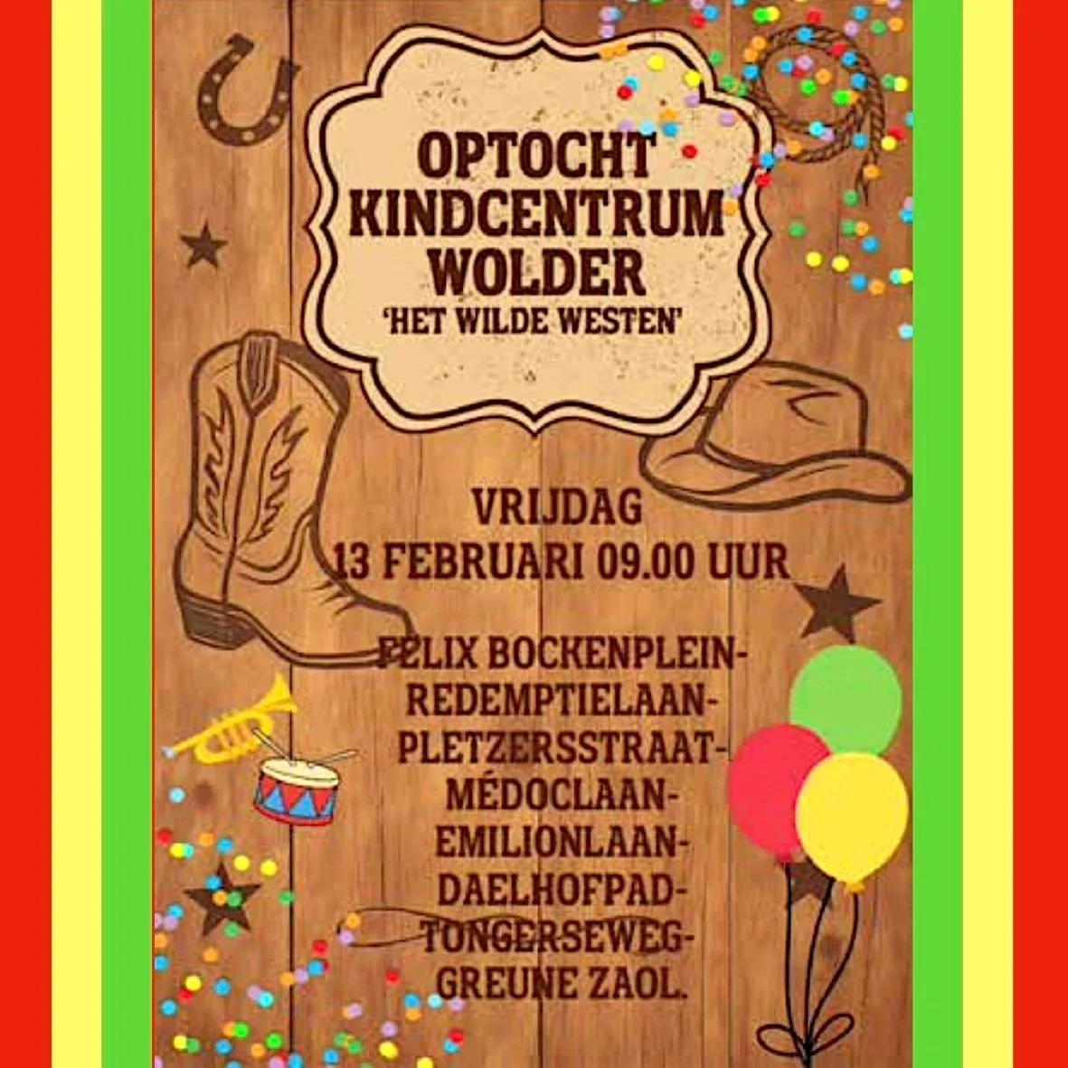 Carnavalsoptocht Kindcentrum Wolder 'Het Wilde Westen'