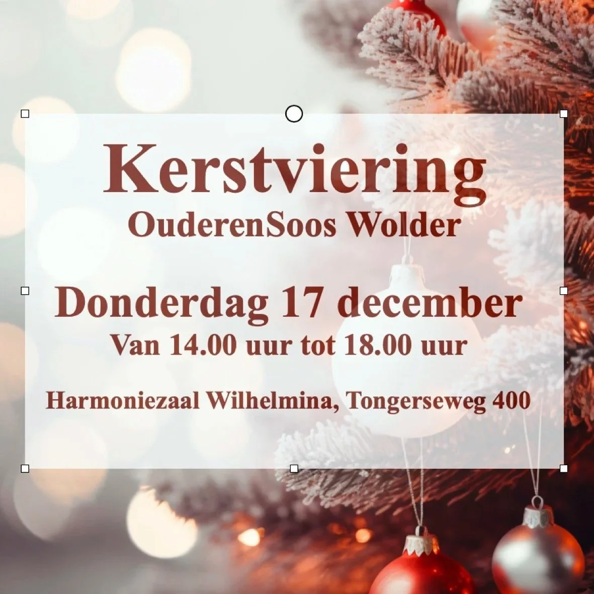 Kerstviering OuderenSoos Wolder