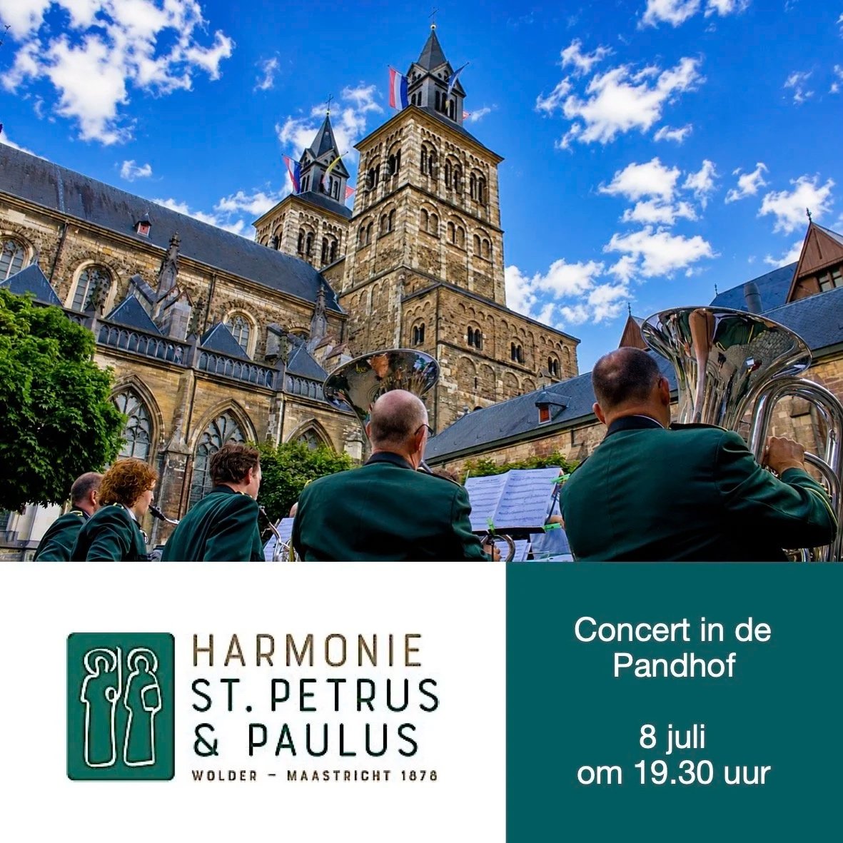 Concert Harmonie St. Petrus & Pauls in Pandhof, St. Servaasbasiliek