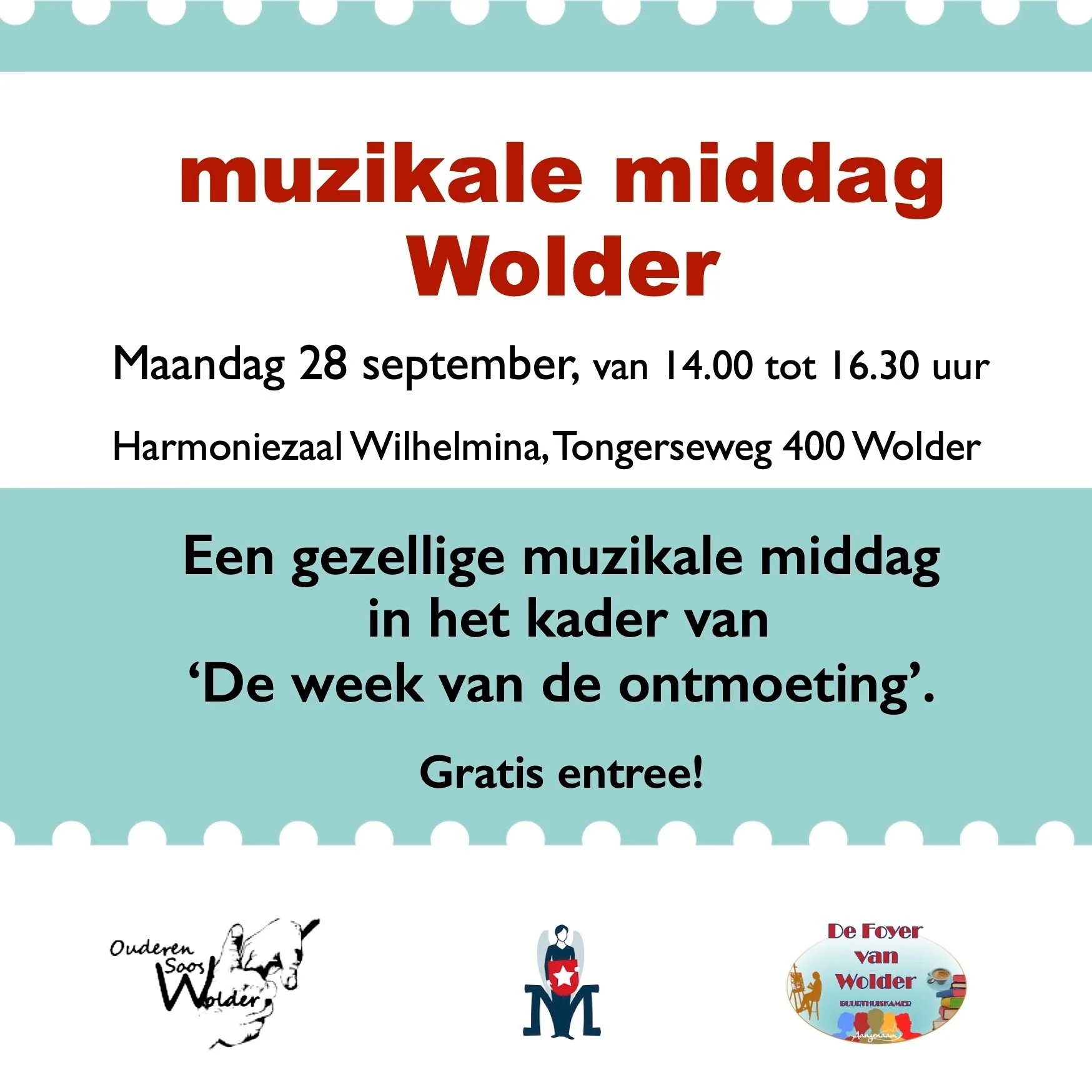 Muzikale middag 'Week van de Ontmoeting'