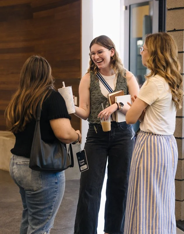 women gathered after Sunday service at Antioch Community Church in Chandler Dobson campus