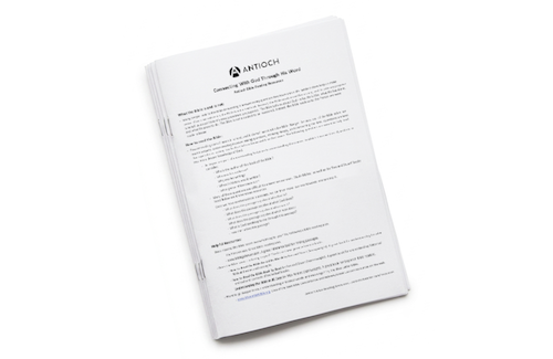 A printed document titled 'ANTIOCH' with the subtitle 'Coming to our Graduates in 2021'.