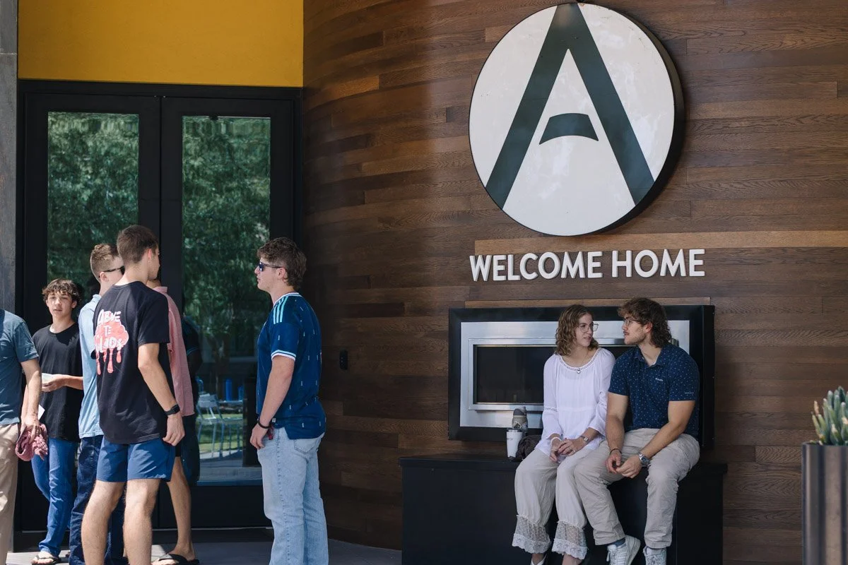 Front entrance of Antioch Community Church in Chandler Dobson campus before Sunday service.