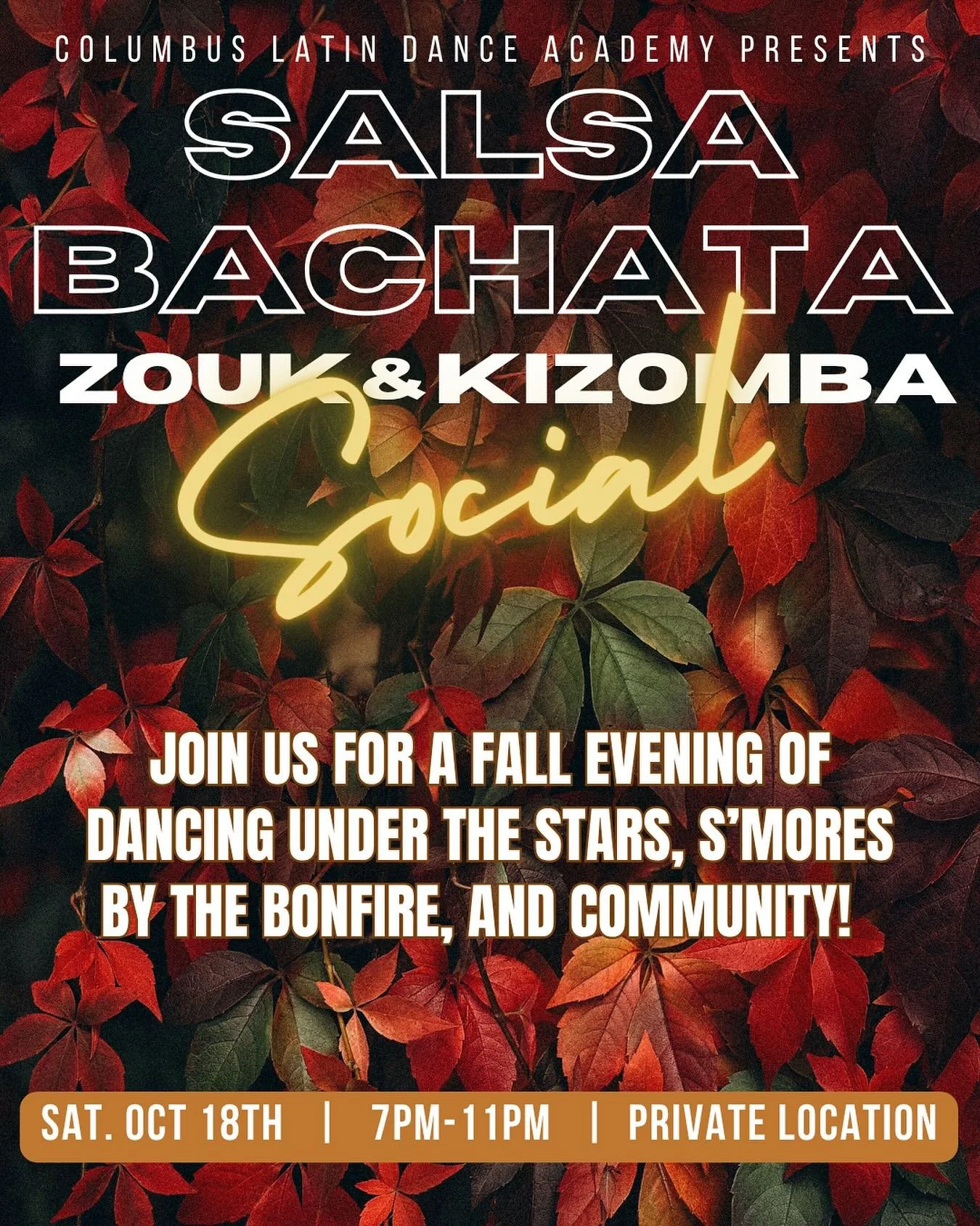 🍁 Fall is here, and we want to celebrate together!
Join us for a cozy community night around the fire pit 🔥 &mdash; we&rsquo;ll have music, dancing, and s&rsquo;mores! Expect a fun mix of vibes from all our amazing communities 💃🕺

📅 This Saturda