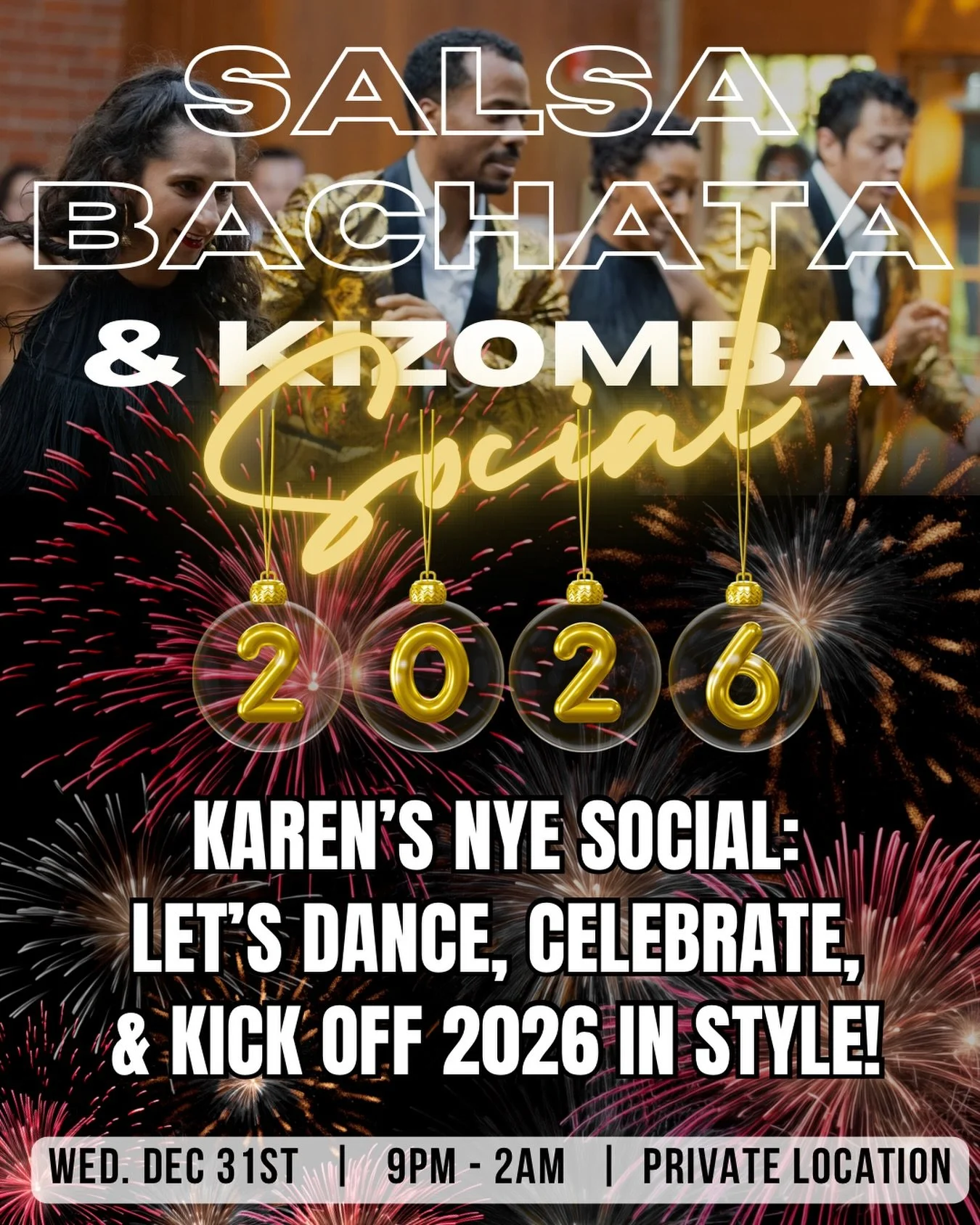 ✨ Dance your way into 2026 ✨

@karenlynch4224 is hosting a NYE SBK Social&mdash; because there&rsquo;s no better way to welcome the new year than with friends &amp; dance🥂💃🏽🔥

📅 Wednesday, December 31
⏰ 9:00 PM &ndash; 2:00 AM
📍 Private locatio