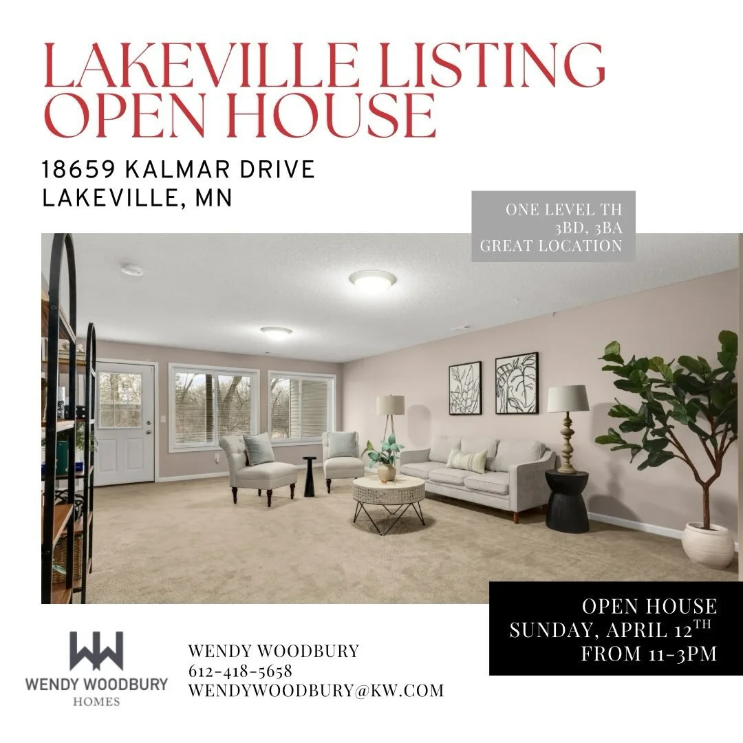 This beautiful, prime-location Lakeville TH is for sale, with an open house tomorrow from 11-3pm! 🔐 #Lakevilleliving #wendywoodburyhomes #forsale
