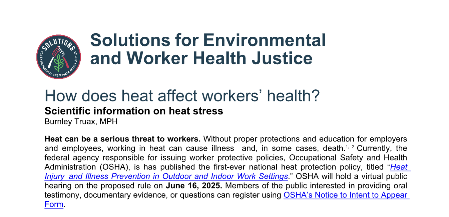 How does heat affect workers’ health?