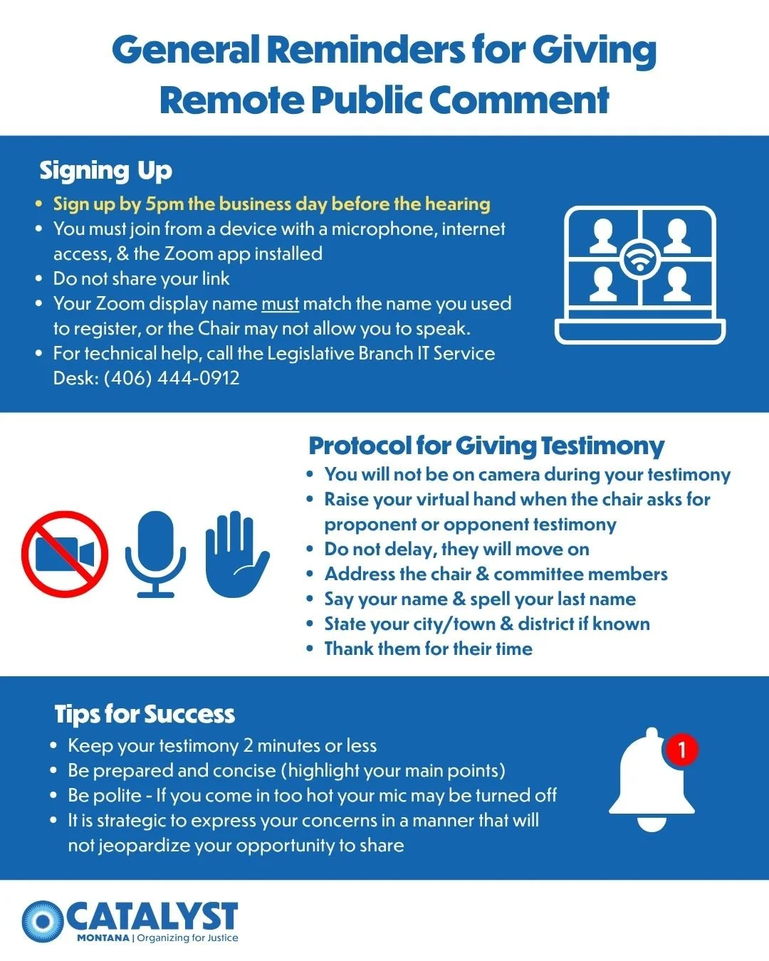 General Reminders for Giving Remote Public Comment