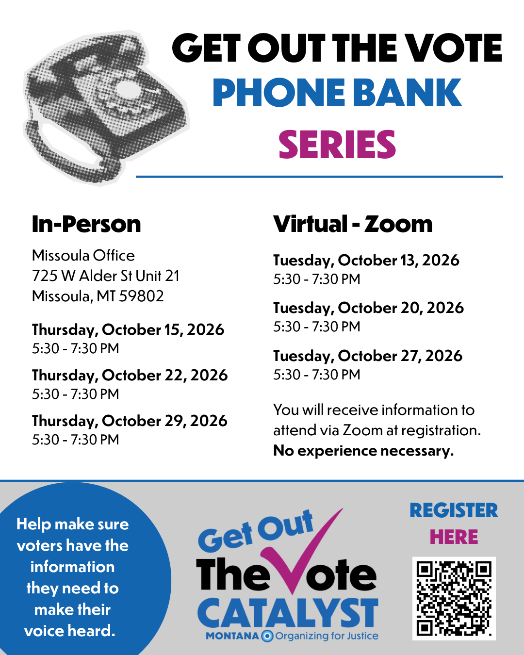 GOTV Phone Bank - Missoula Office