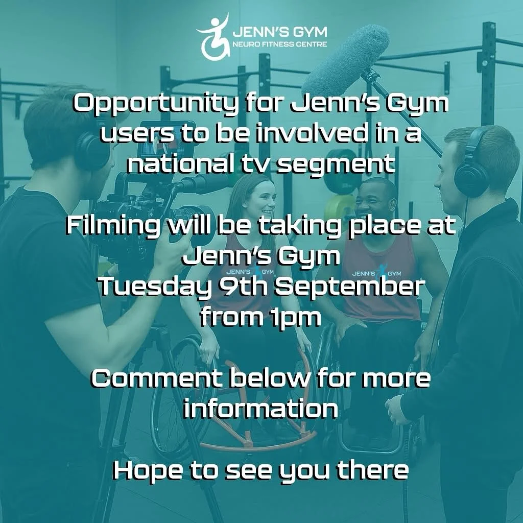 Another exciting opportunity for Gym User’s at Jenn’s Gym! 🎥
A film crew will be at Jenn’s Gym on Tuesday 9th September from 1pm to record gym users in action.
If you are a current gym user and would like to be involved in a nati