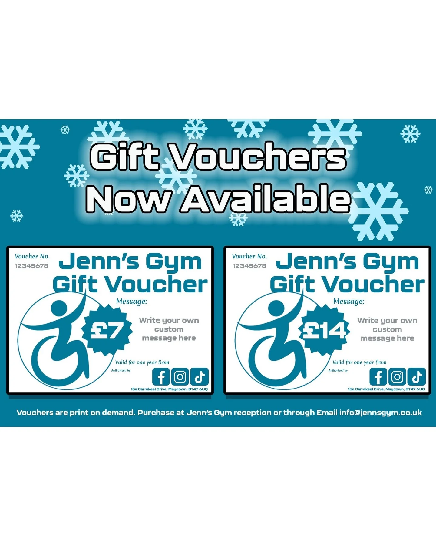 Give the gift of accessible exercise this Christmas with Jenn&rsquo;s Gym Gift Vouchers! 
Now available to purchase from reception or via email info@jennsgym.co.uk 🎁

#gift #jennsgym #accessible #exercise #disability #voucher #present #christmas #sh