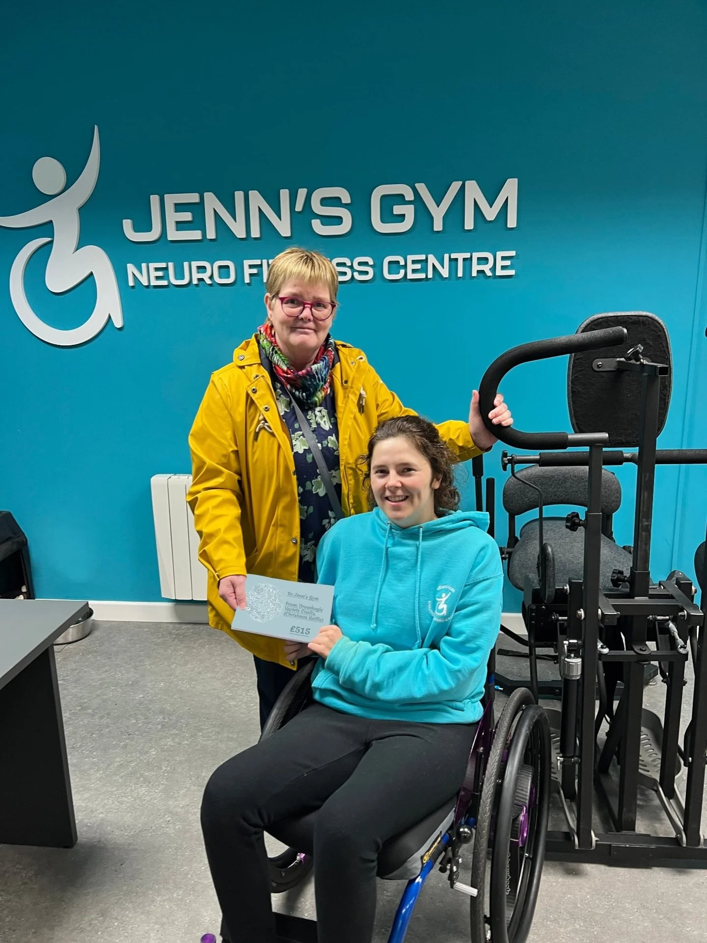 We were delighted when Kathleen came into the gym last week with &pound;515 raised from Drumbogle Variety Crafts Christmas Raffle. Thank you very much for this kind donation to Jenn&rsquo;s Gym. 

#jennsgym #thankyou #donation #disability #gym