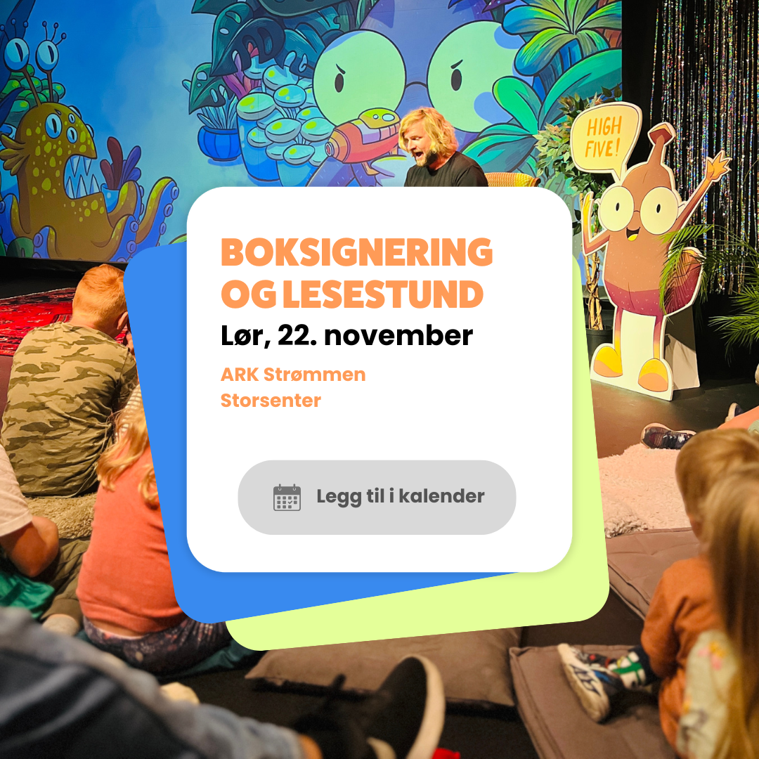 Boksignering og lesestund (ARK Strømmen Storsenter)