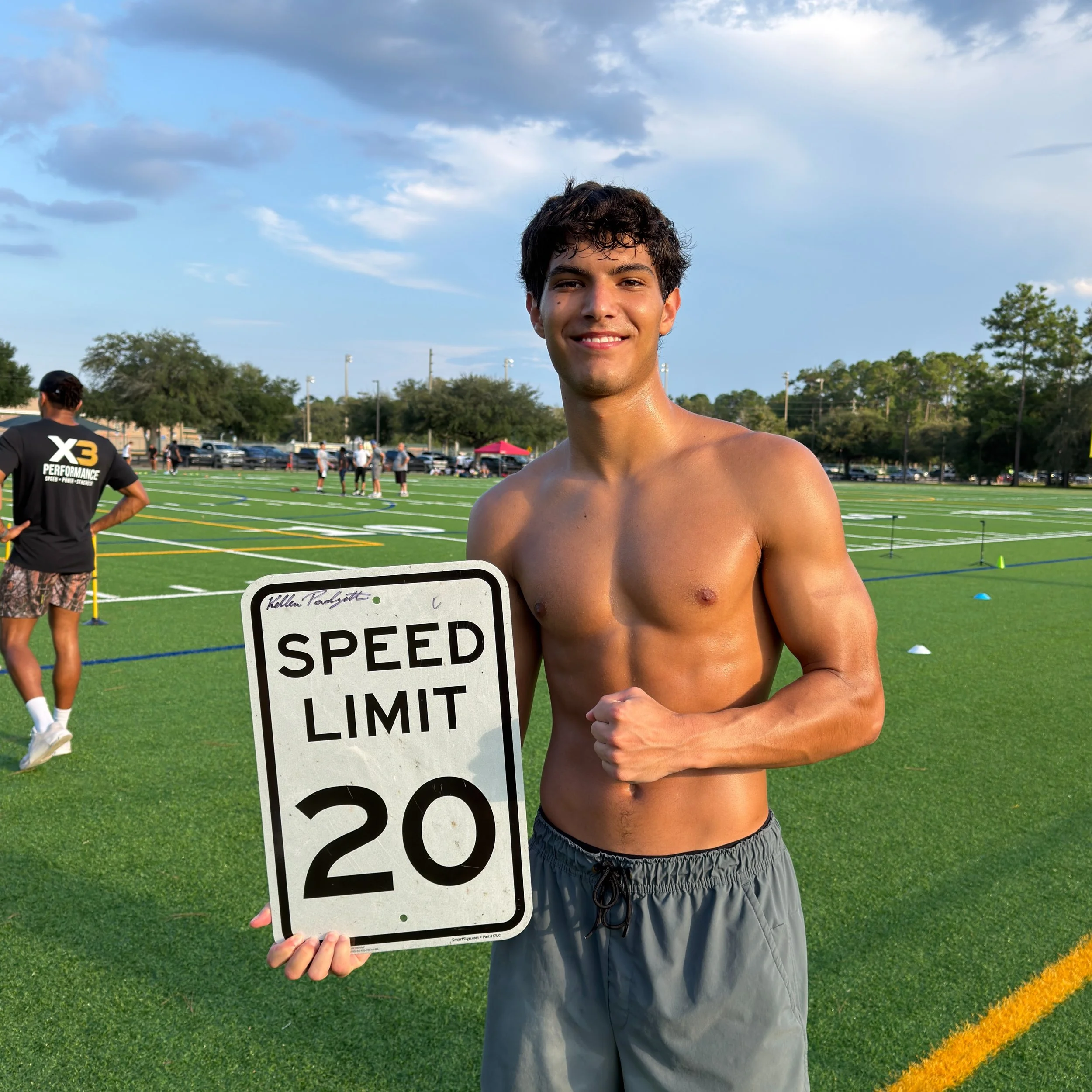 The 20MPH Club is officially open and @kellen_padgett is the first to join 🏁

He put in high level speed work this summer and broke 20 miles per hour on the laser. That sign has his name on it, and it&rsquo;s staying with us. Every athlete who joins