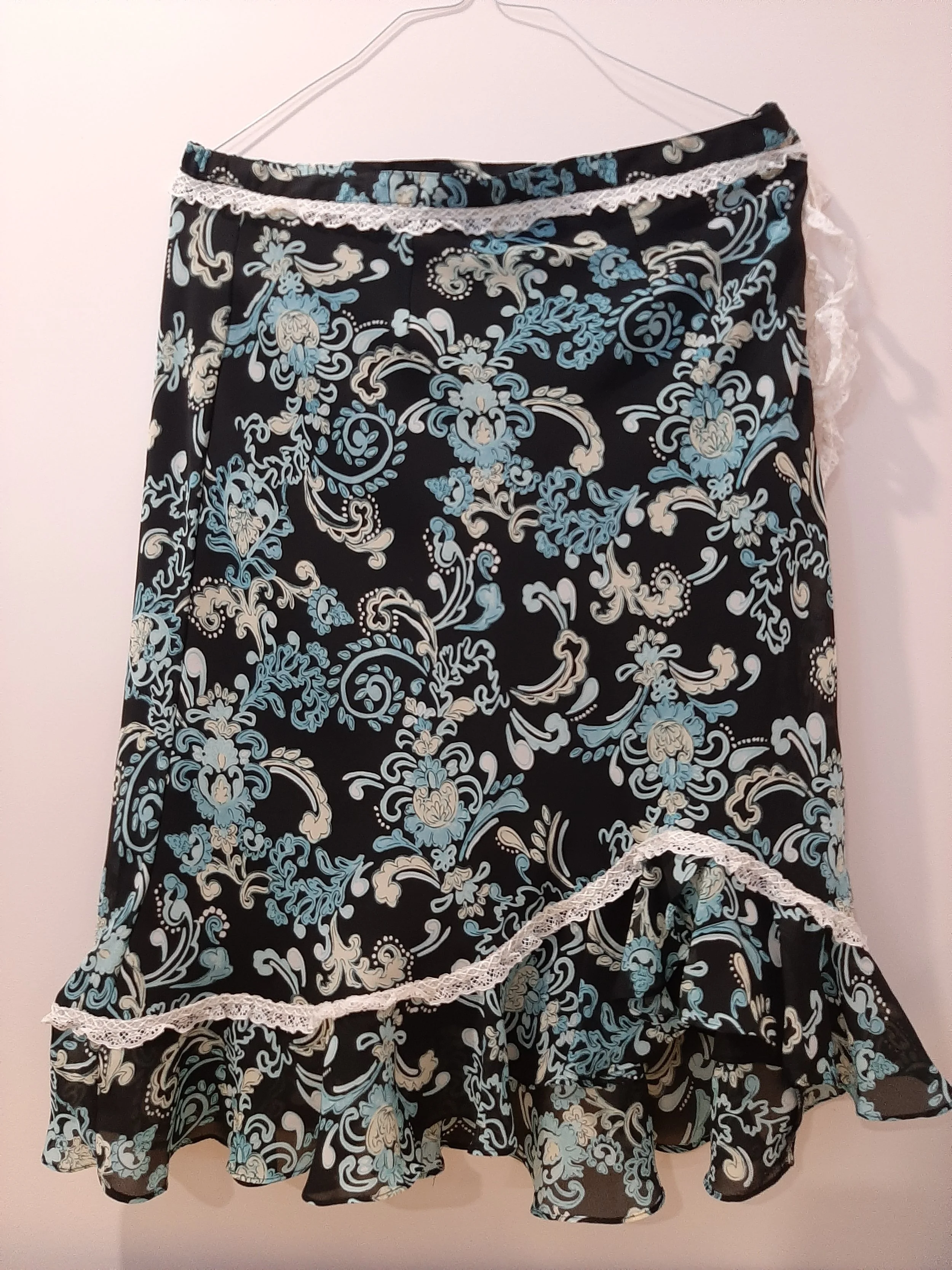 Blue Floral Skirt