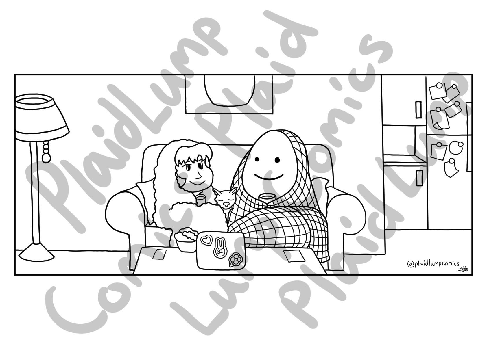 Cozy Couch Colouring Page Download