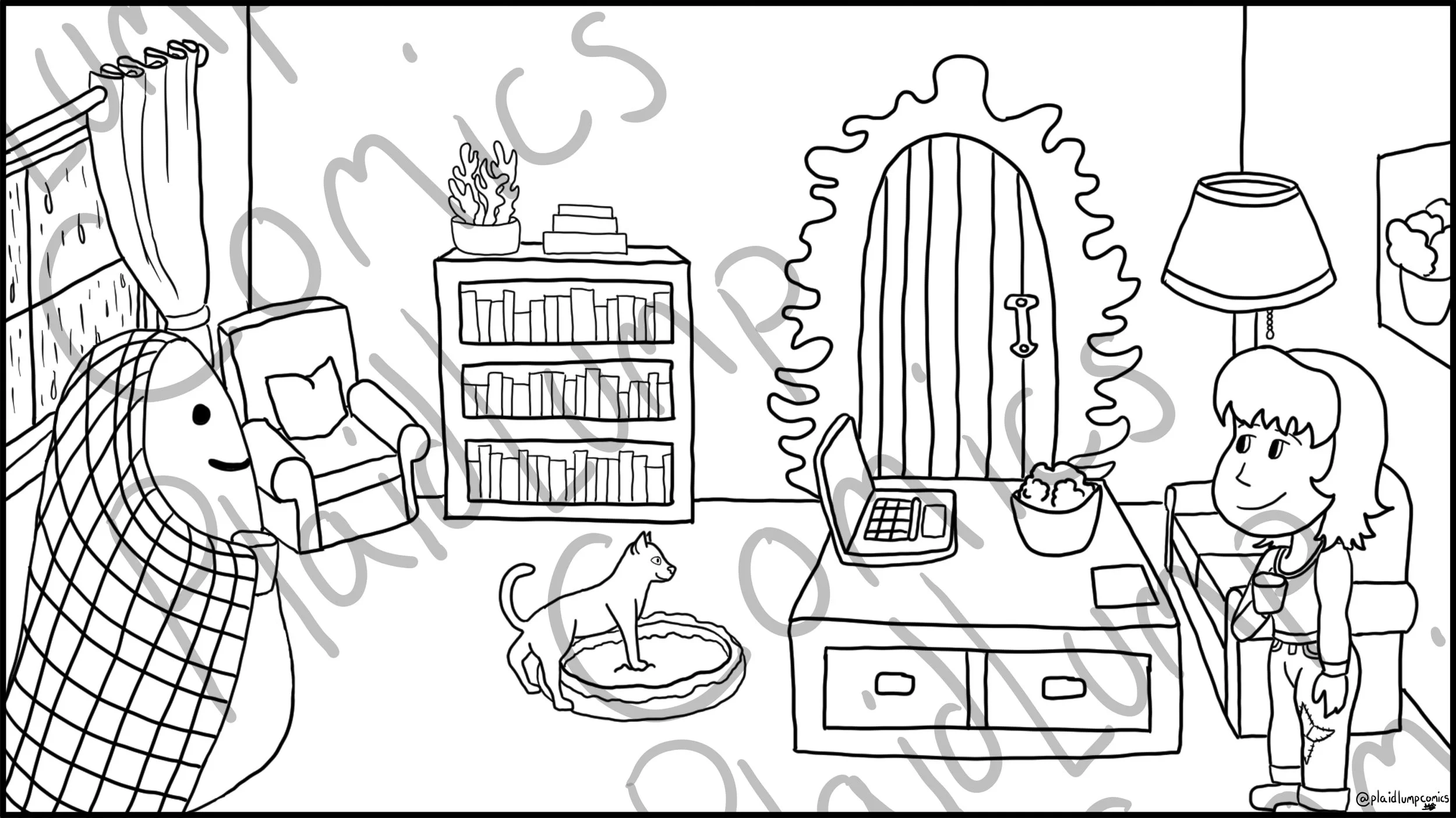 Plaid Lump Colouring Page Download