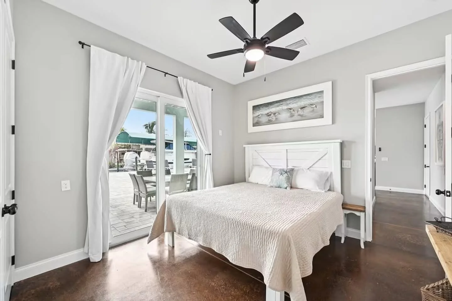 Downstairs Bedroom with Pool Deck Access
