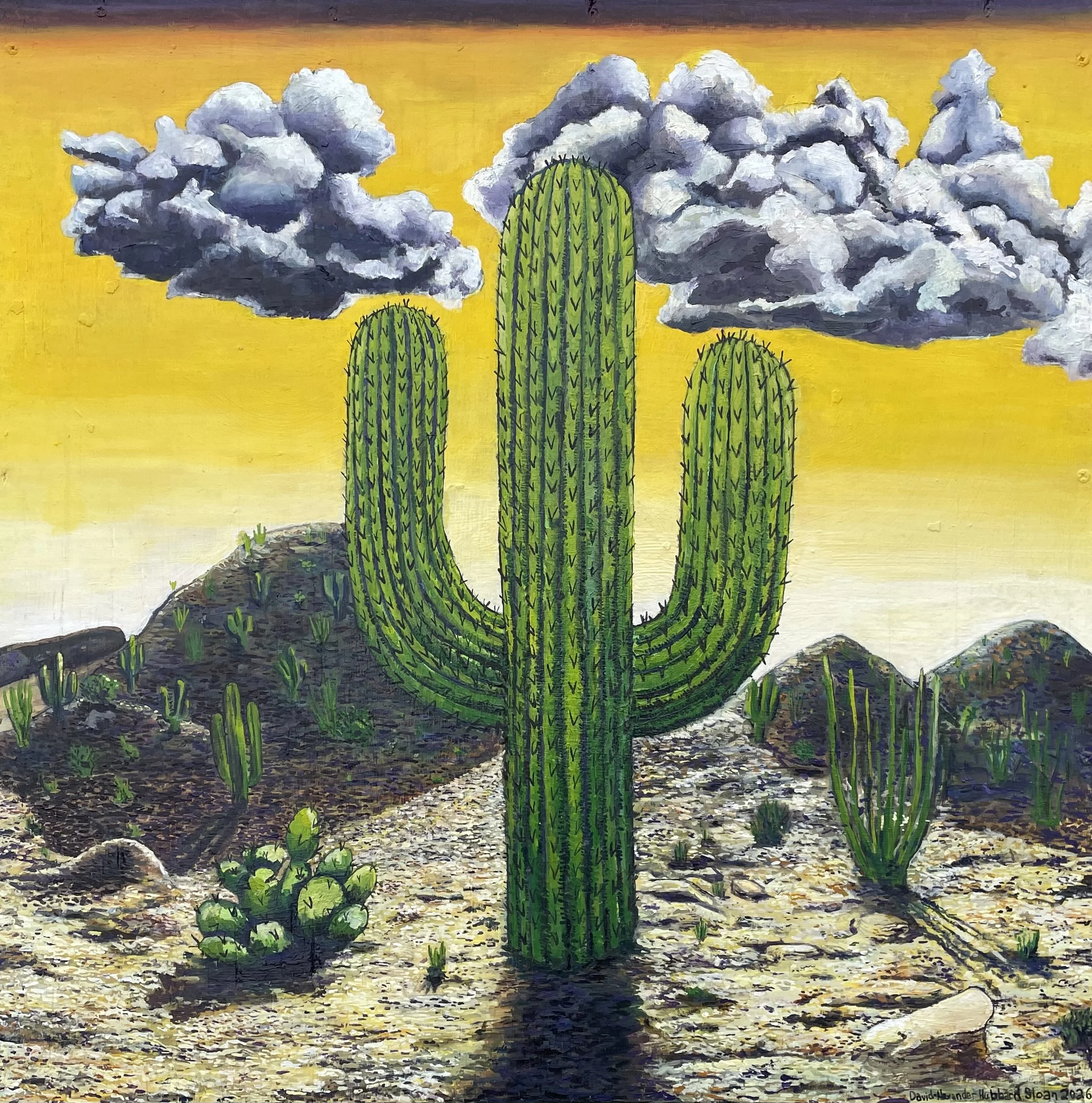 Saguaro2-24" x 24", Oil on board