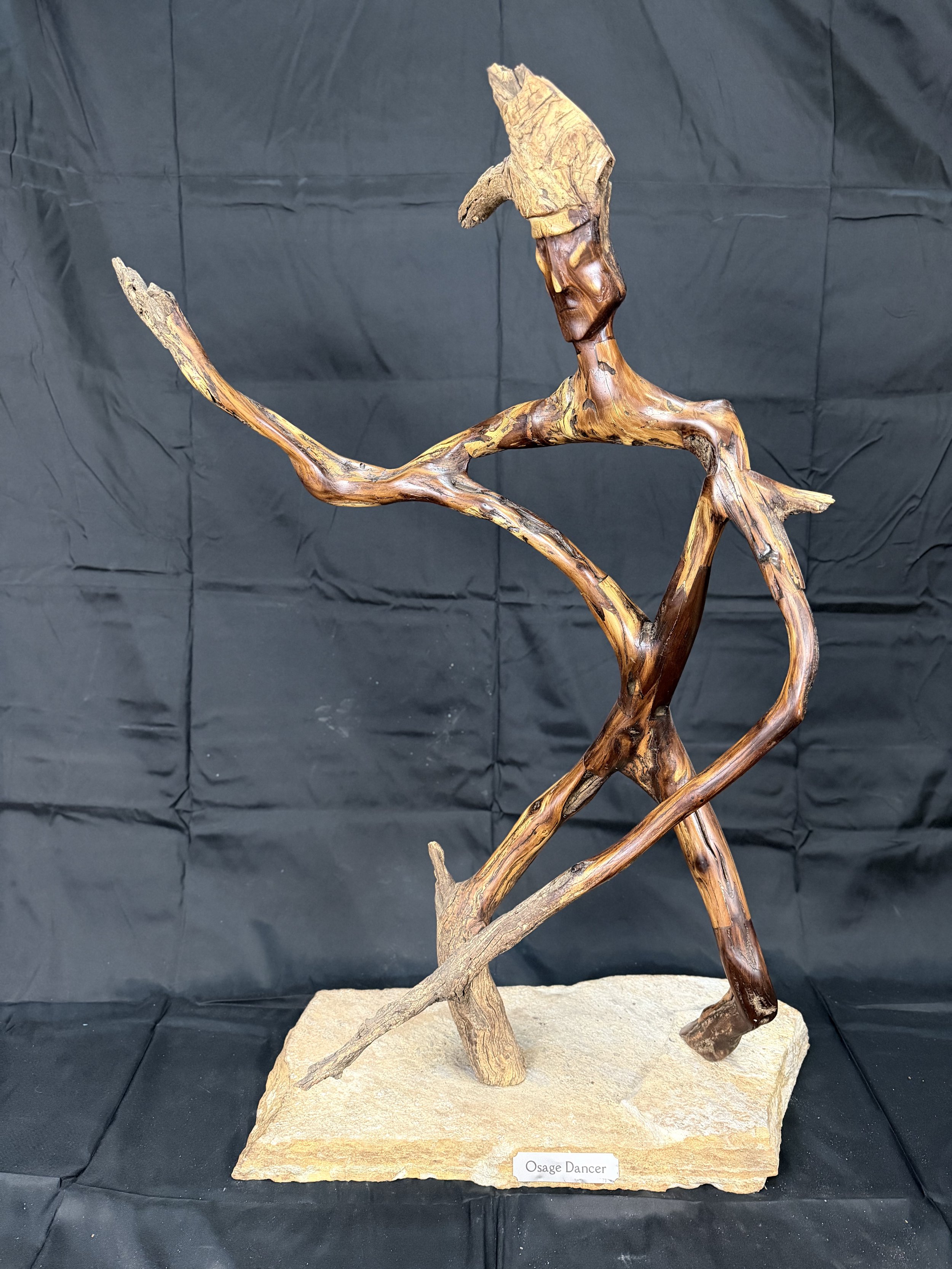 24”w x 12”d x 32”h Osage Orange tree branches