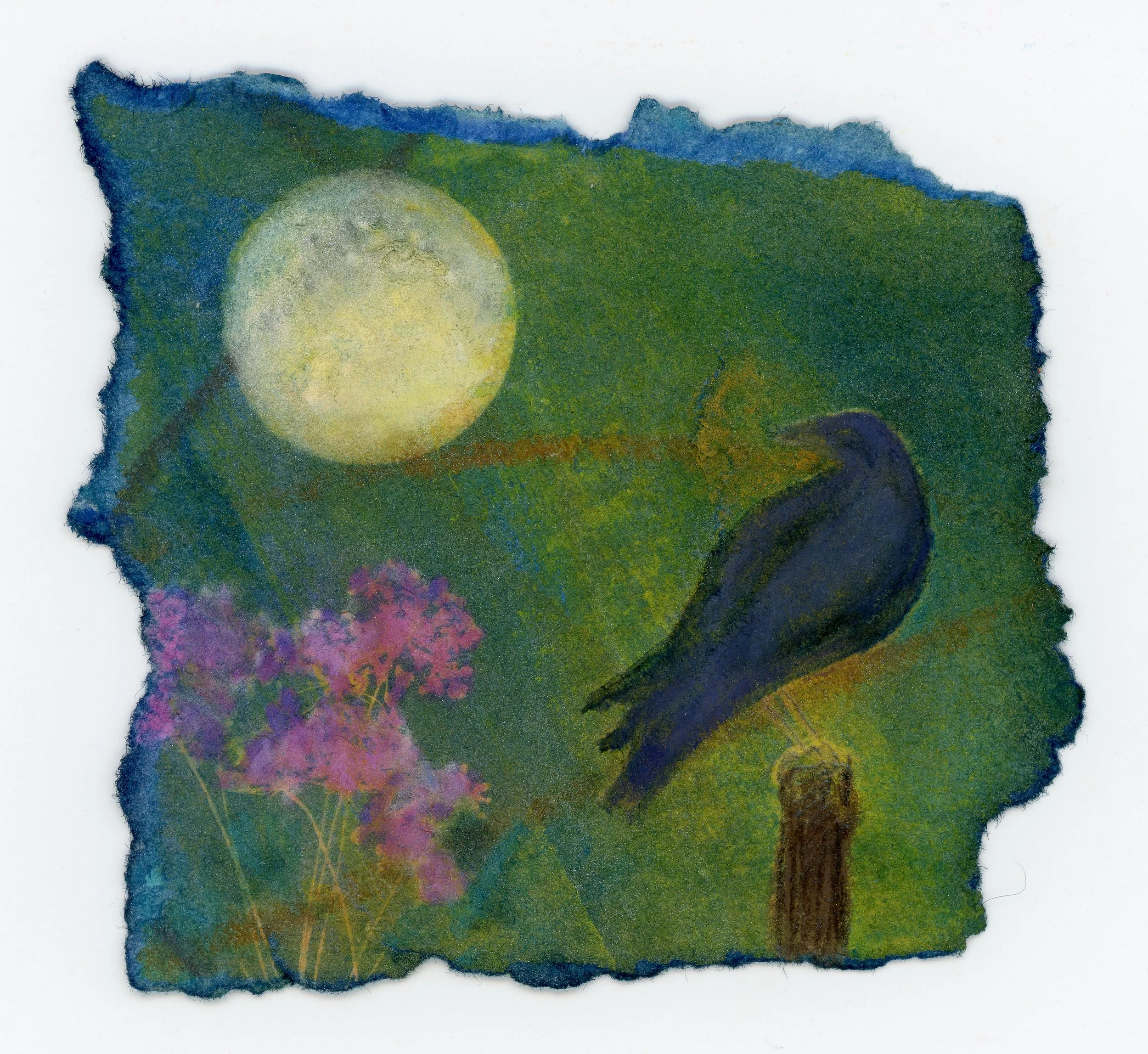 Flowering Moon - Mixed Media