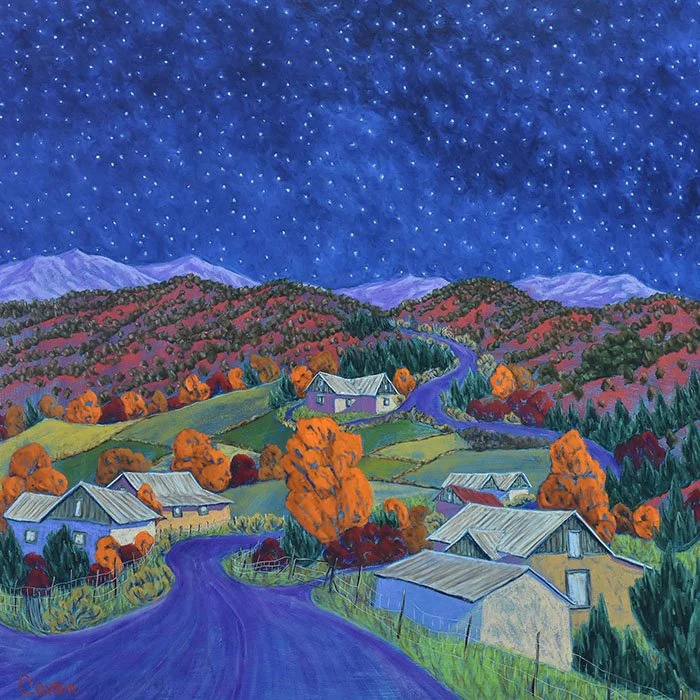 "High Road Starlight" - Oil Pastel- 30x30"