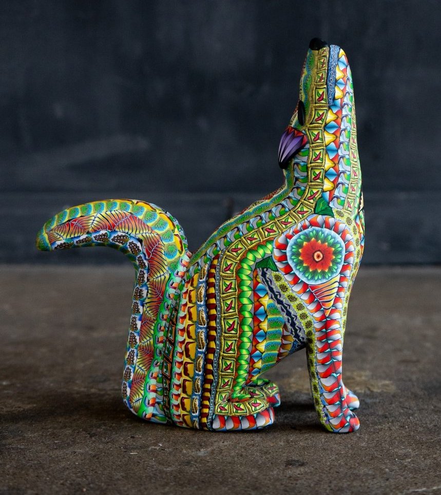 Wolf1-12x7x4 - polymer clay sculpture