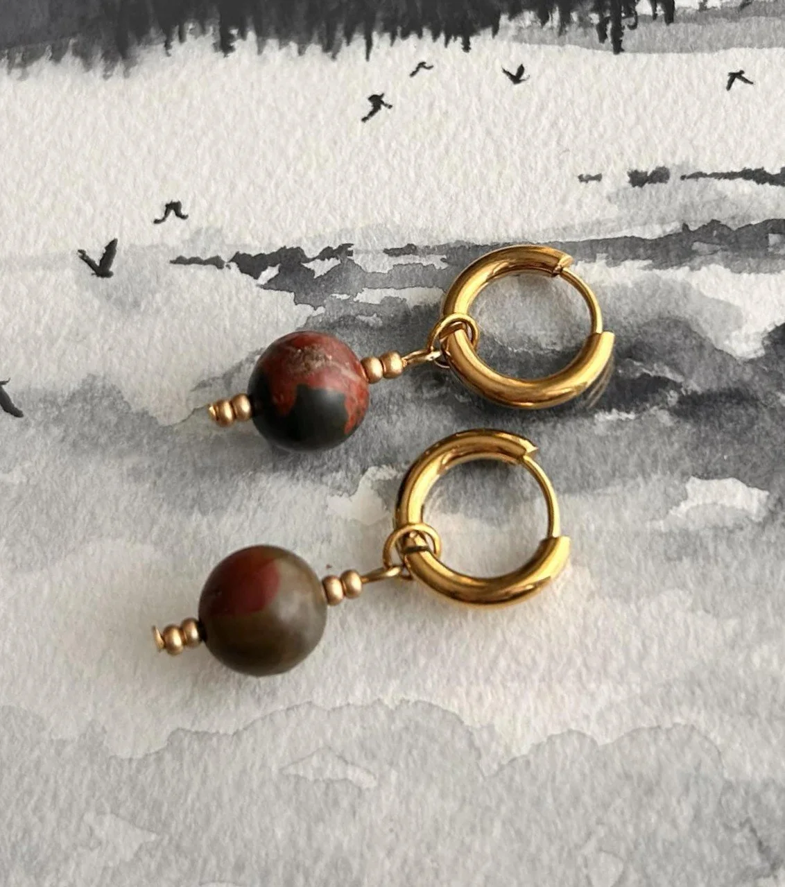 Boucles d’oreilles ◦ Manipura ◦ Jaspe Imperial