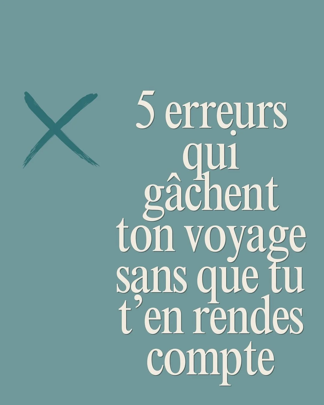 Tu peux avoir un super itin&eacute;raire, les plus beaux h&ocirc;tels et les meilleurs spots&hellip;
mais si tu fais ces erreurs, tu risques de passer &agrave; c&ocirc;t&eacute; de l&rsquo;essentiel. 

Voyager, ce n&rsquo;est pas seulement cocher des