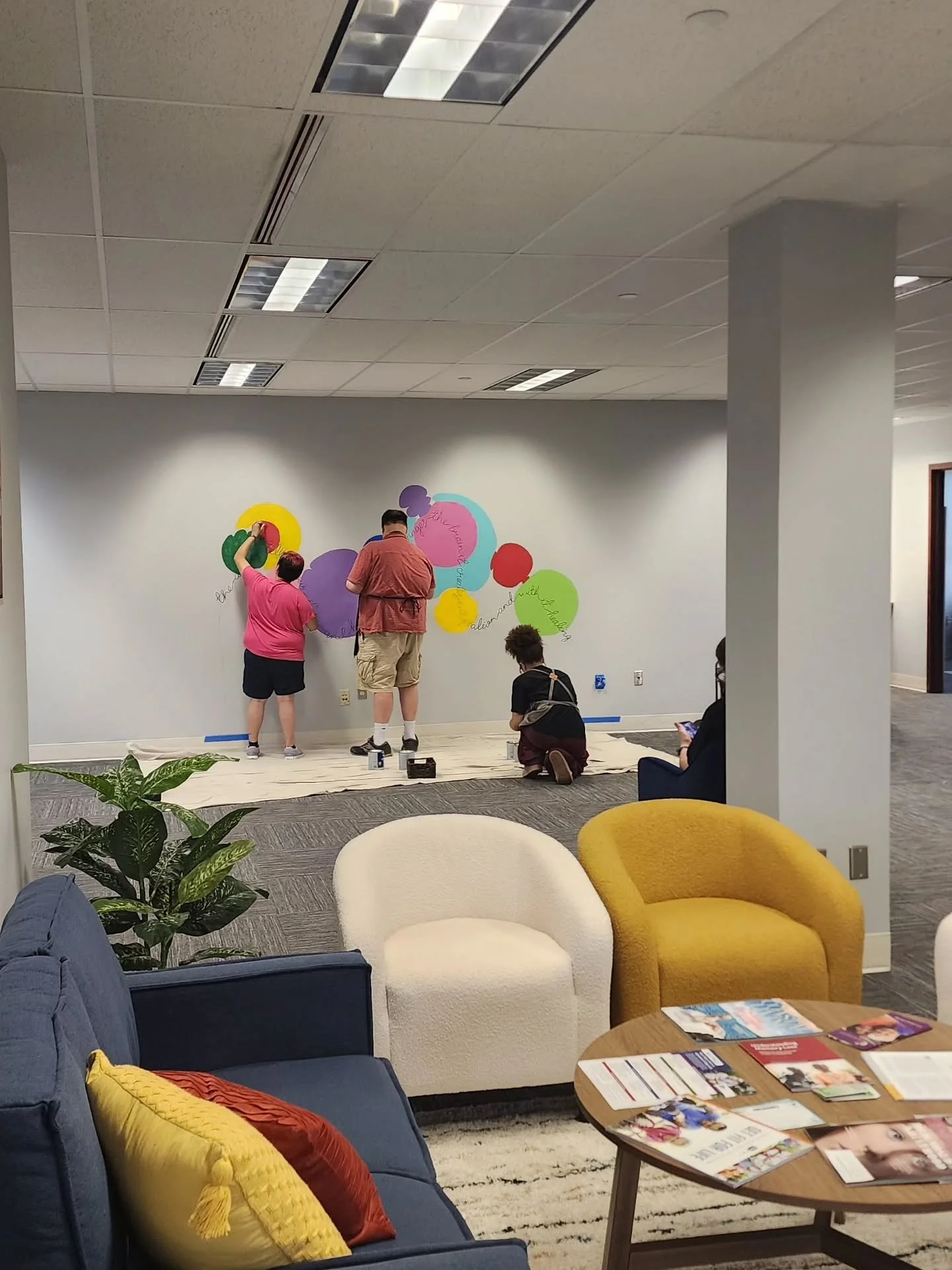 We had the honor to collaborate with @mrcartworks in development of this mural for BrainWise Psychotherapy office!
The quote we selected reads &quot;The act of telling our story, and having it heard, changes the brain- it creates integration, and wit