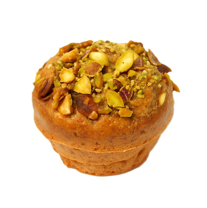 Pistachio Muffin on White Plate Crop.png