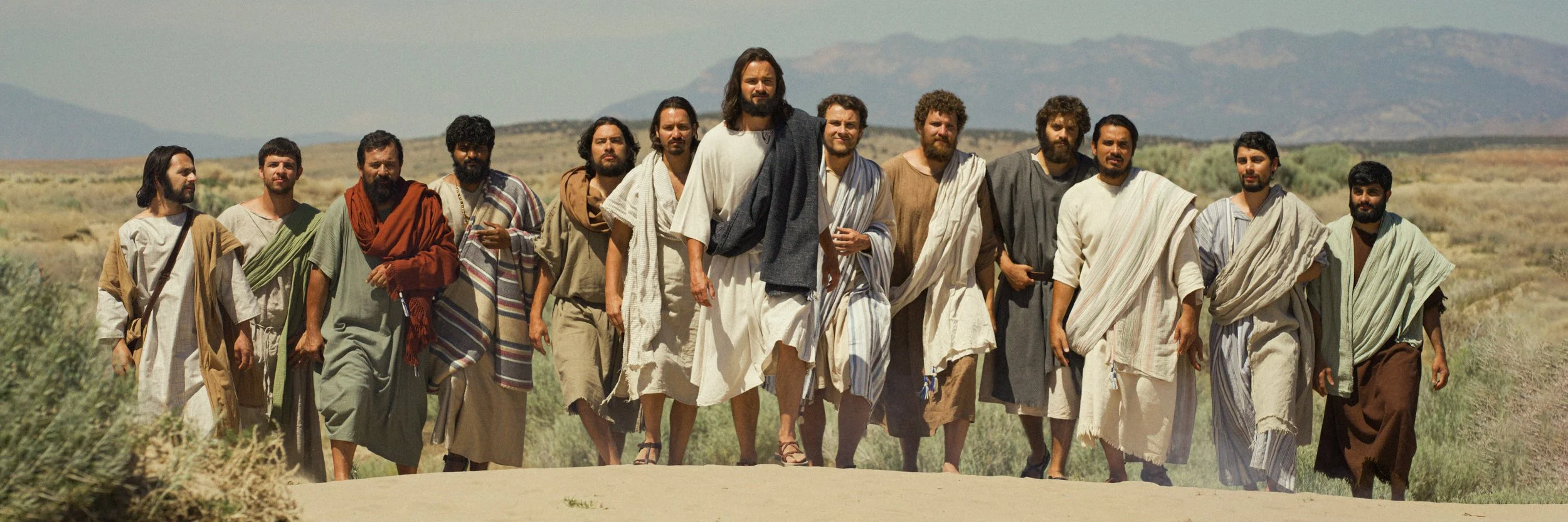 Jesus and his disciples walking through the desert, from JESUS: a Deaf Missions film