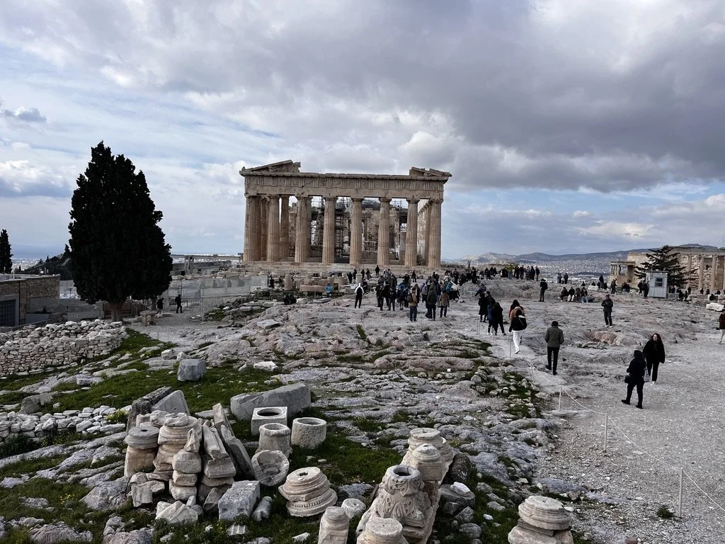Feb 2025, We took 40 philosophy and Classics students to Greece. I was touched to stand before these Acropolis stones and later before the steep path up to Corinth. The land vibrates with stories, collective memories and beautiful  conceptions of The