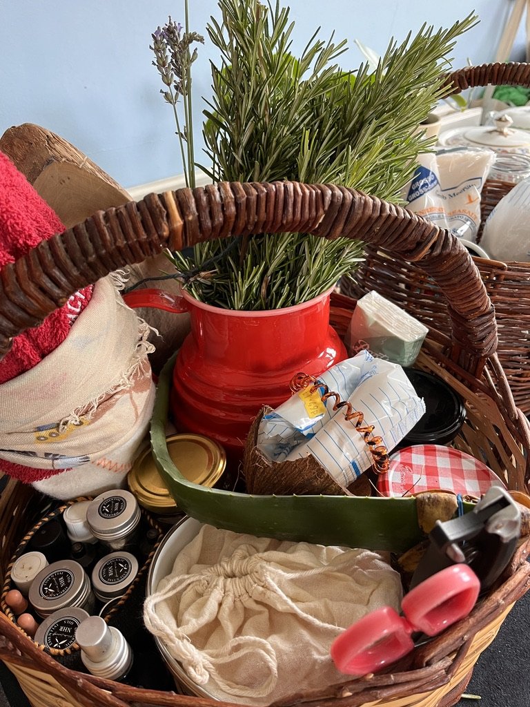 Basket packed for telling at Island Sauna, Portland.