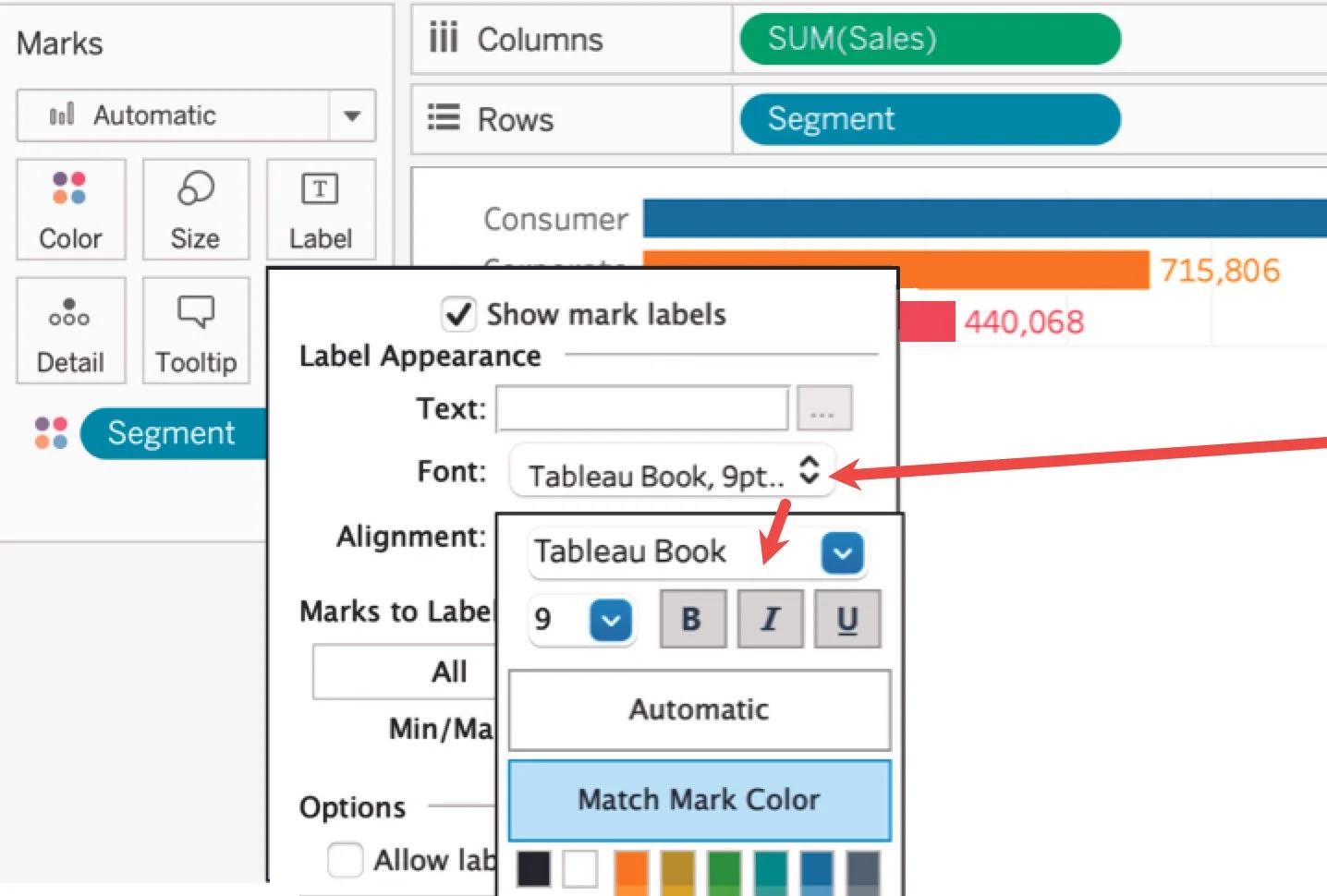 Match Label Colors to Bar Labels, Figure 7.76