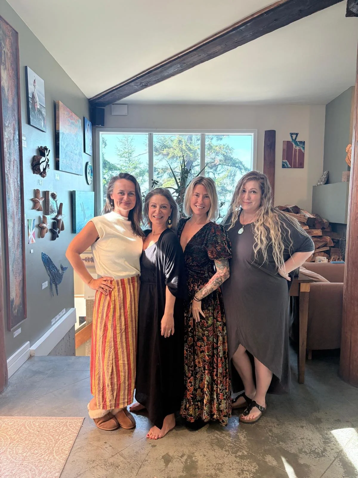 Women practitioners from the Himeros retreat team standing together