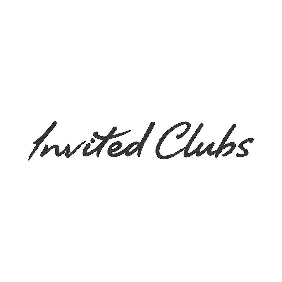 Text reading 'Invited Clubs' in black cursive font on a white background.