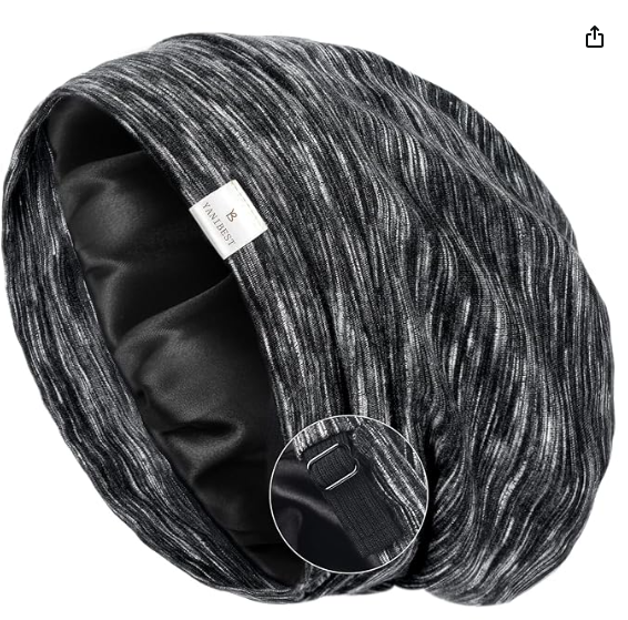 Satin lined bonnet for sleeping and hair protection curly