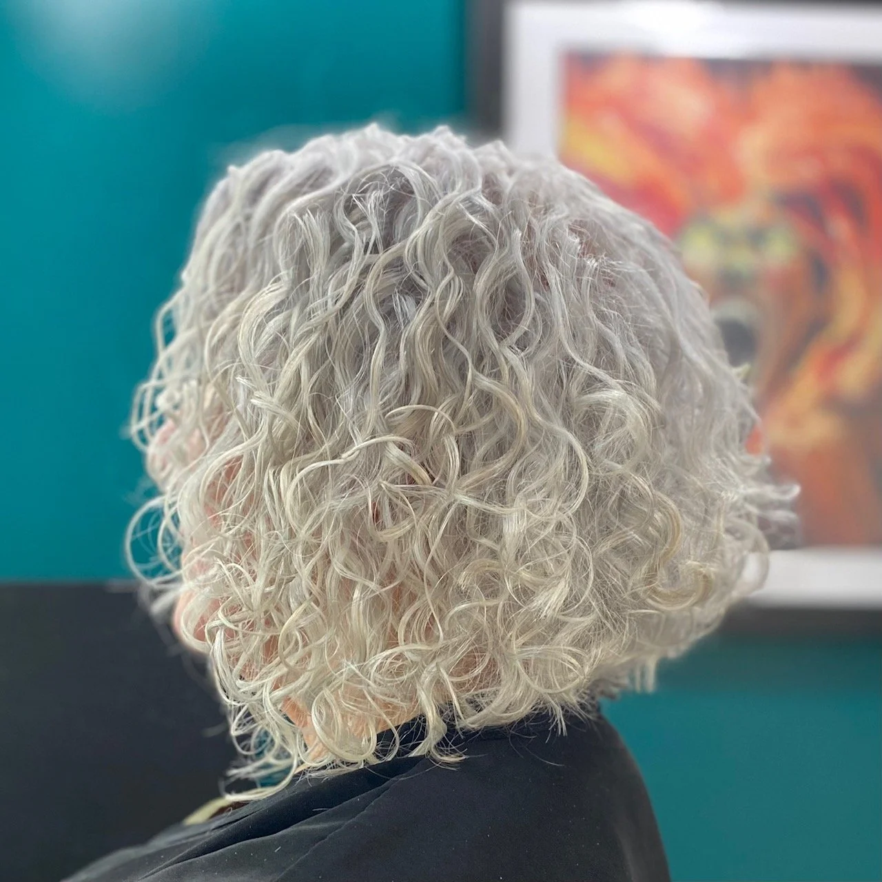 gray grey curly hair