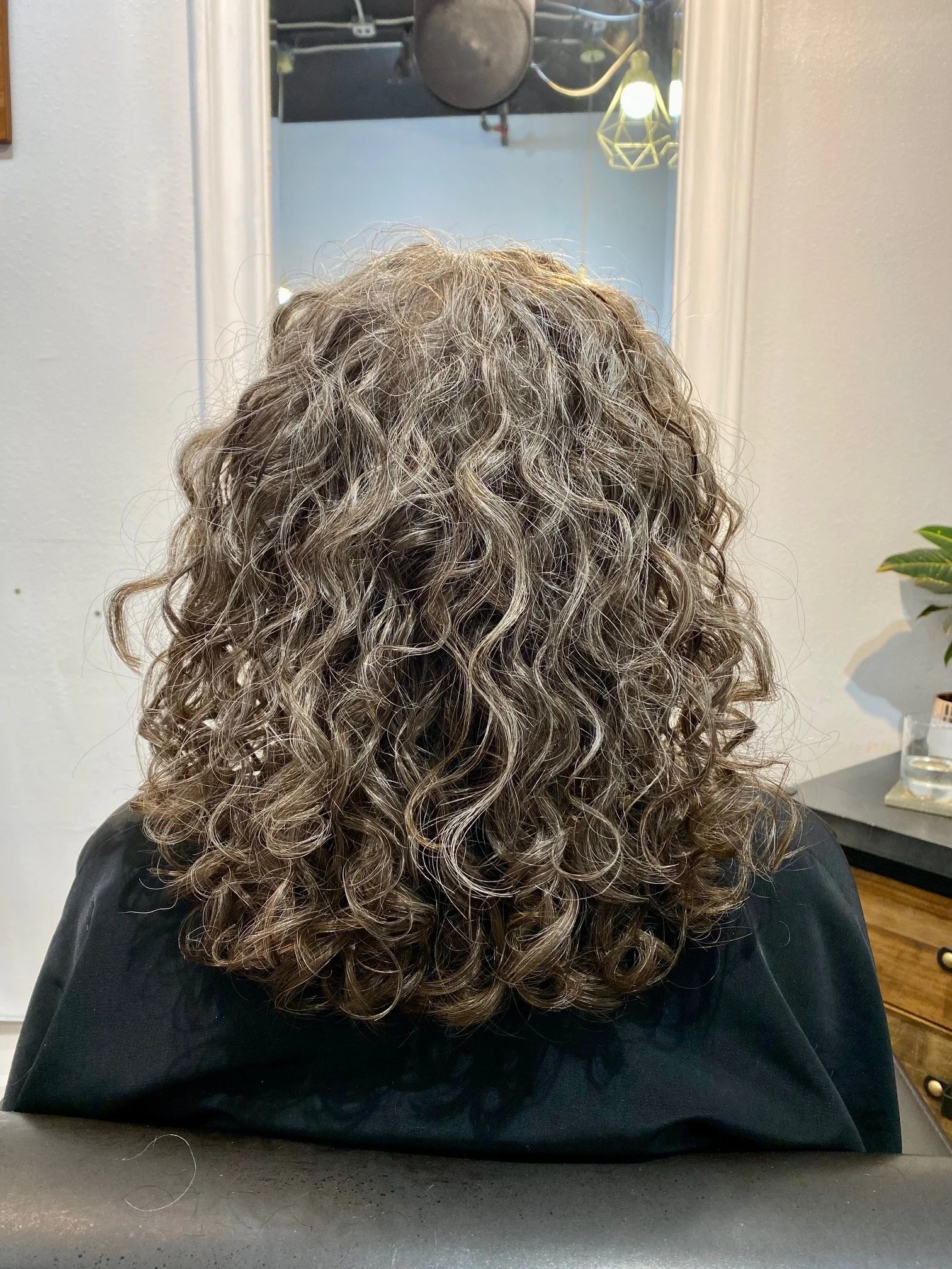 gray curls curly hair