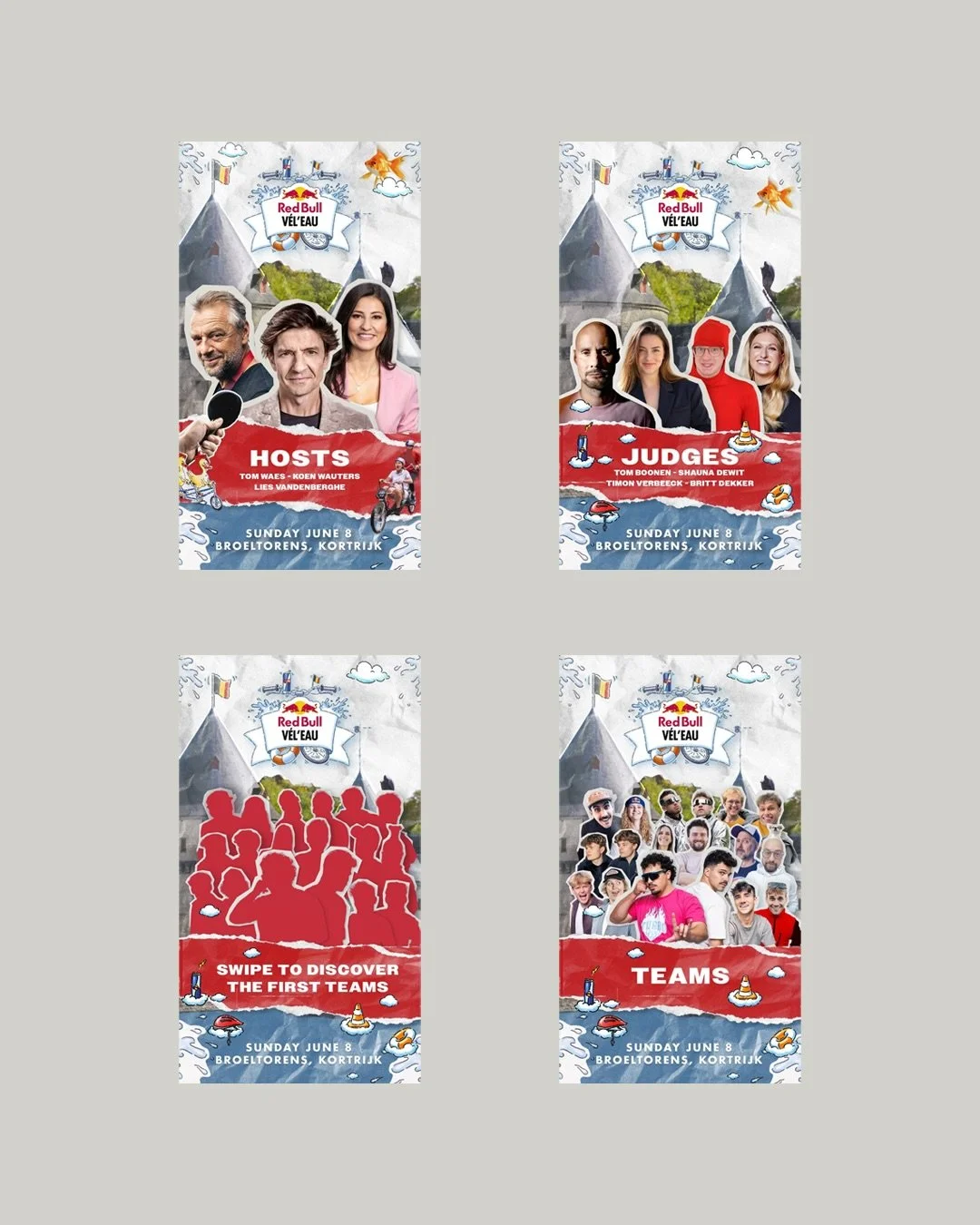 Red Bull in the summer hits different. 🚴💦
Finally uploaded this wild project from last summer: Red Bull V&eacute;l&rsquo;eau in Belgium.

I created the full visual world behind the marketing for this event: the hero key visual, motion graphics, soc