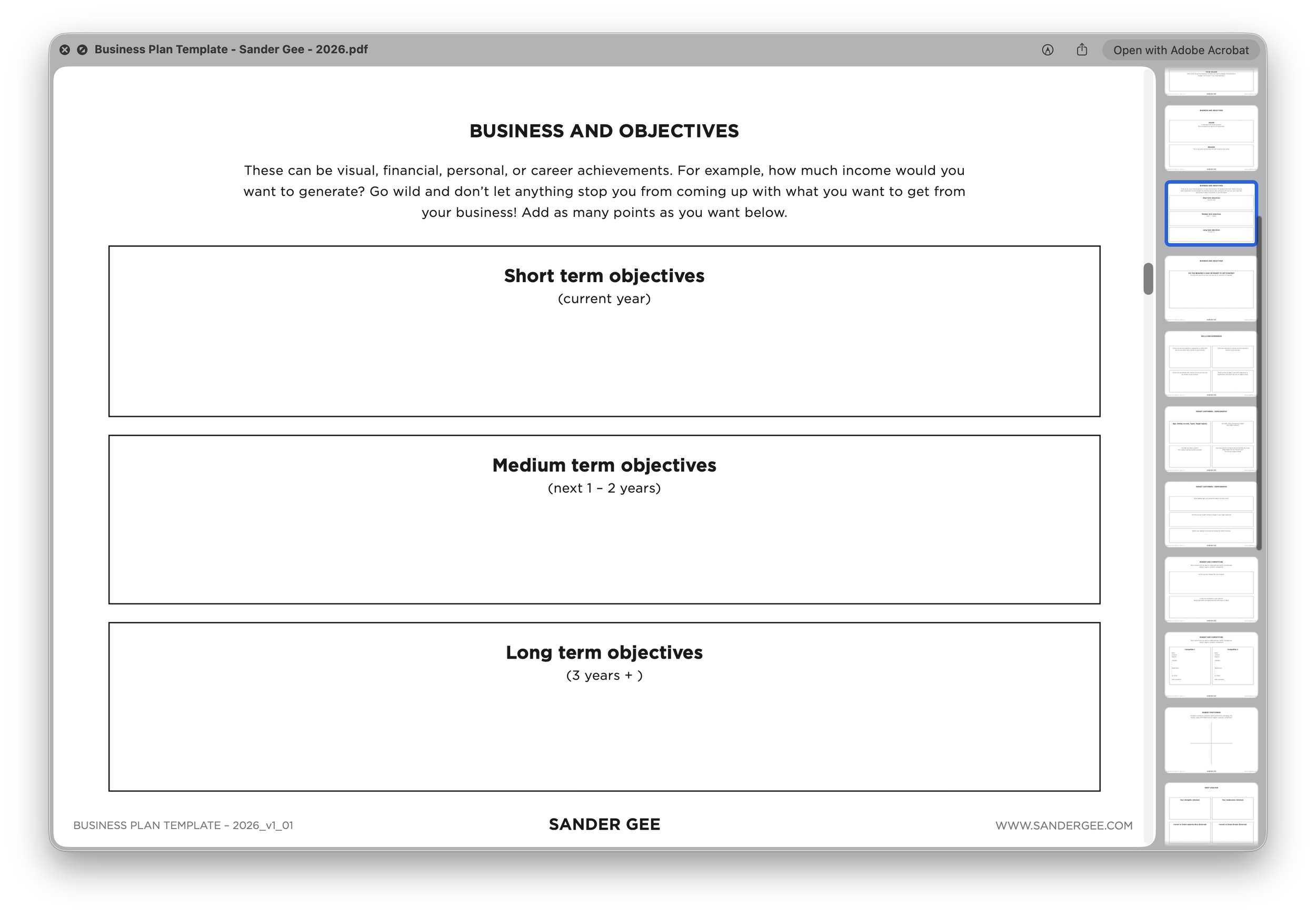 Business Plan Template 2026 by Sander Gee 03.png