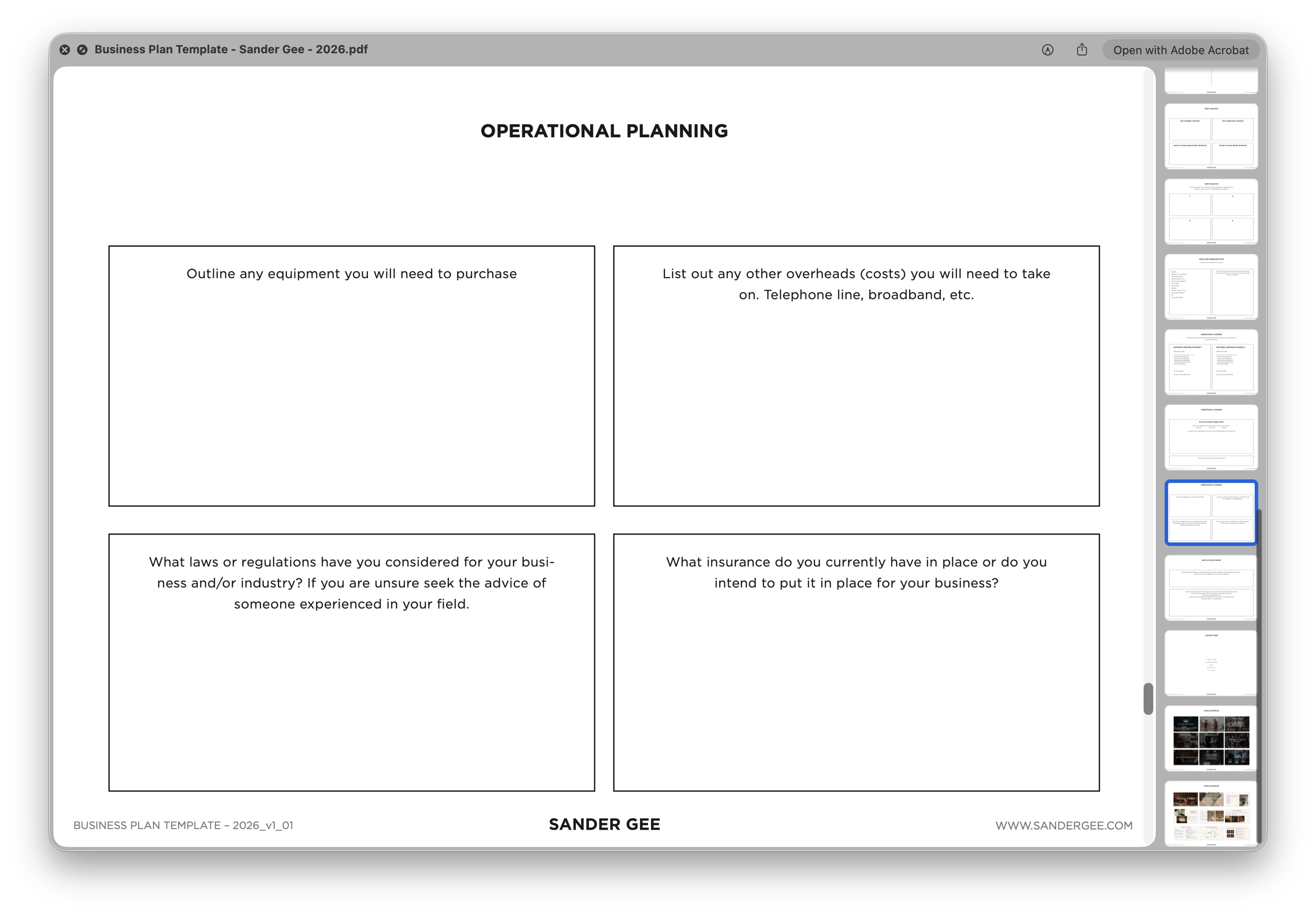Business Plan Template 2026 by Sander Gee 02.png