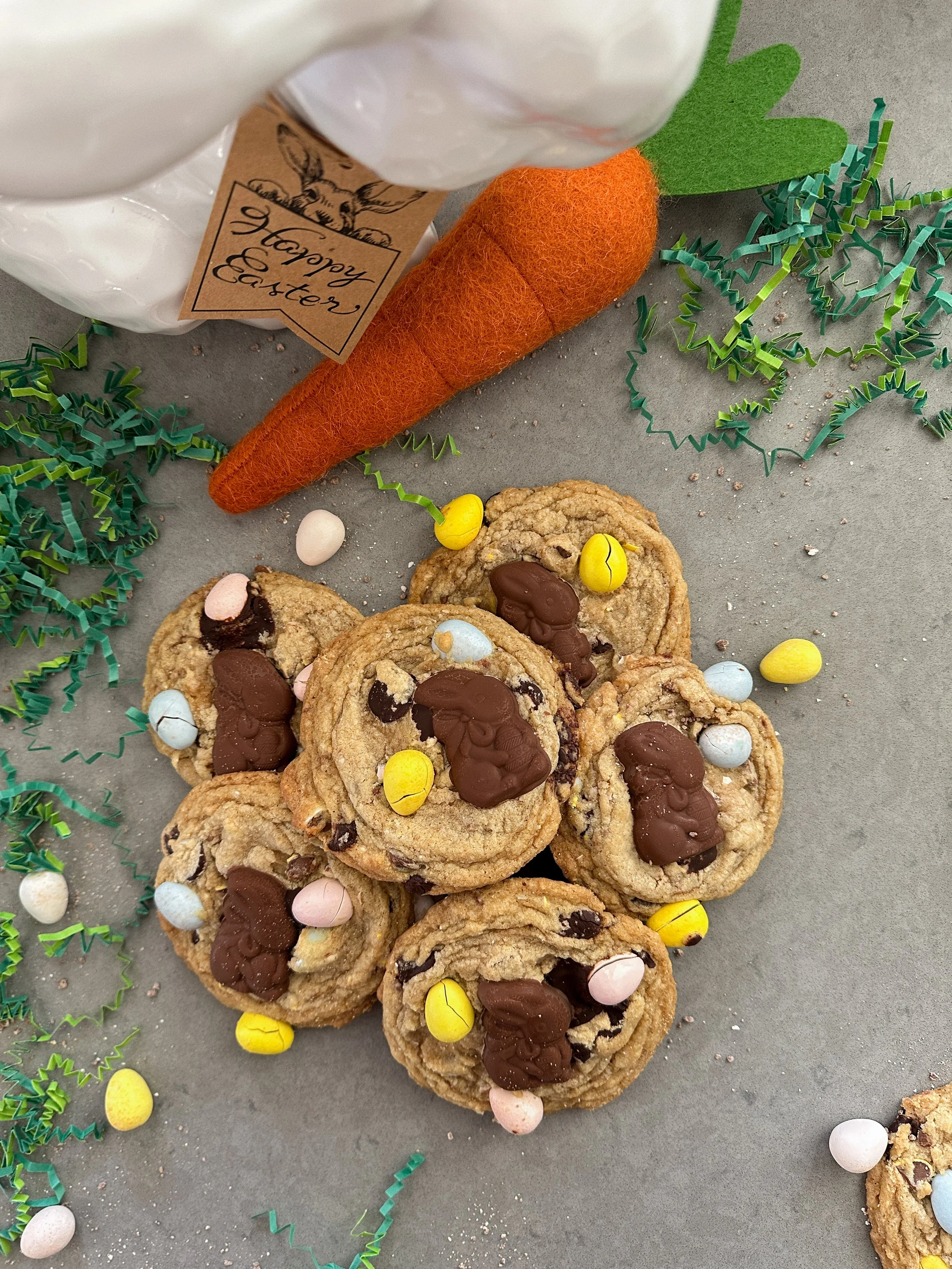 Cadbury Egg Salted Chocolate Chip Cookies